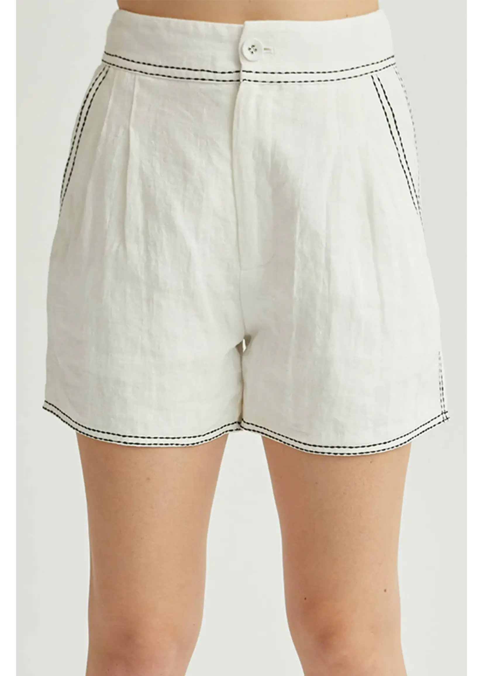 Crescent Angela Contrast Stitch Shorts - CP9090