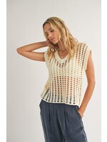 Sadie & Sage Lexi Open knit Sweater Vest - AG2413