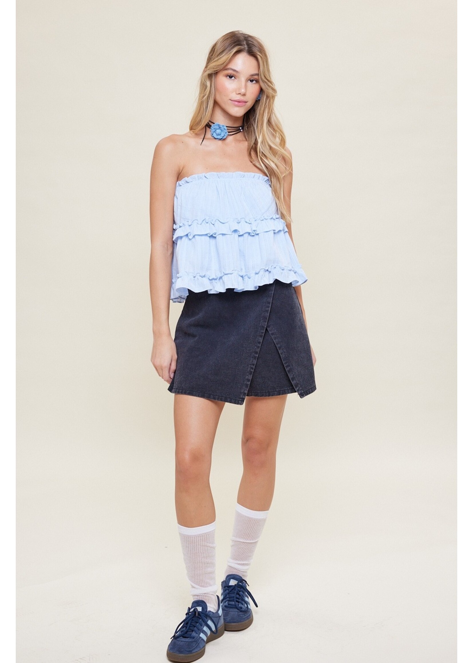 idem ditto Classic Cotton Front Flap High Waisted Skort - H14405P