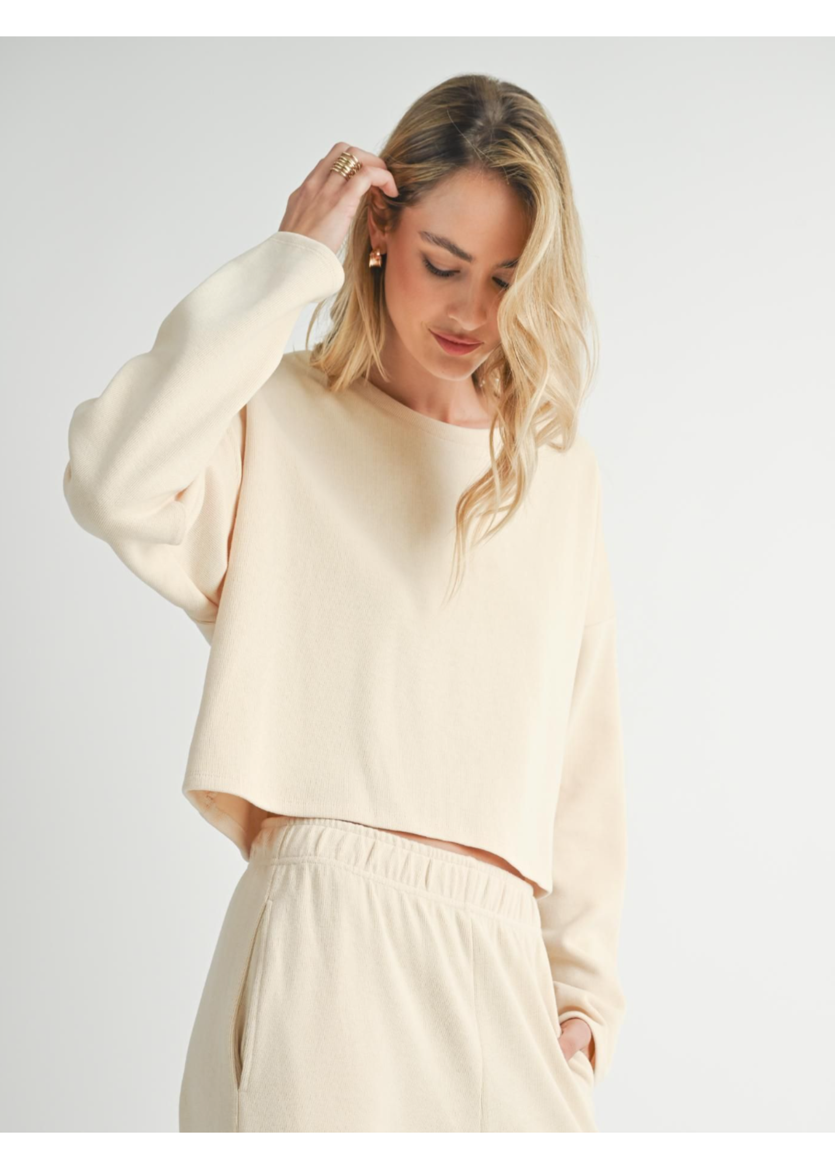 Sadie & Sage Relaxed Stay Crewneck Knit Top - AG3220