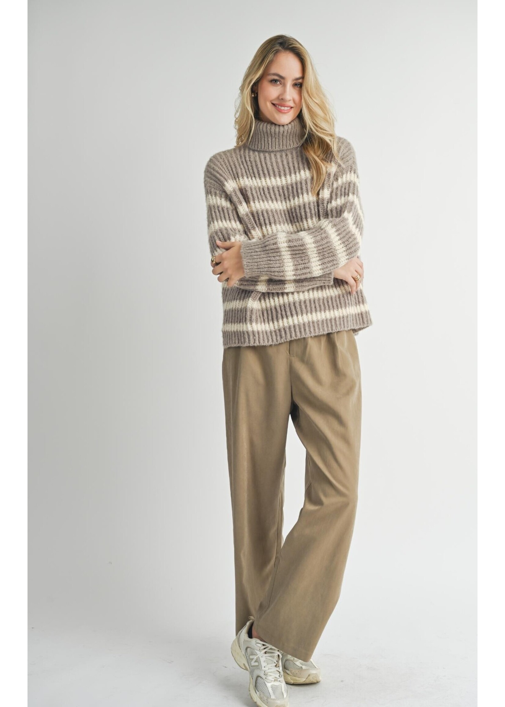 Sadie & Sage Aki Turtle Neck Striped Sweater - AG3420