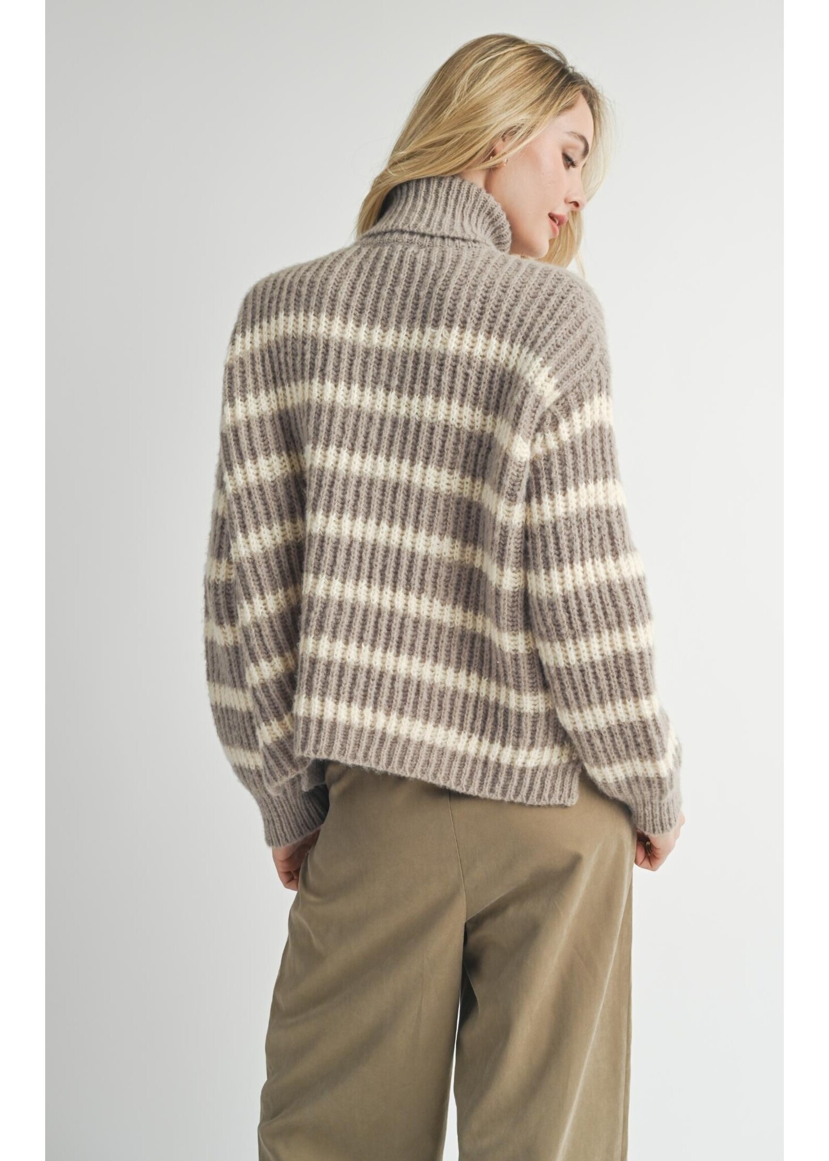 Sadie & Sage Aki Turtle Neck Striped Sweater - AG3420