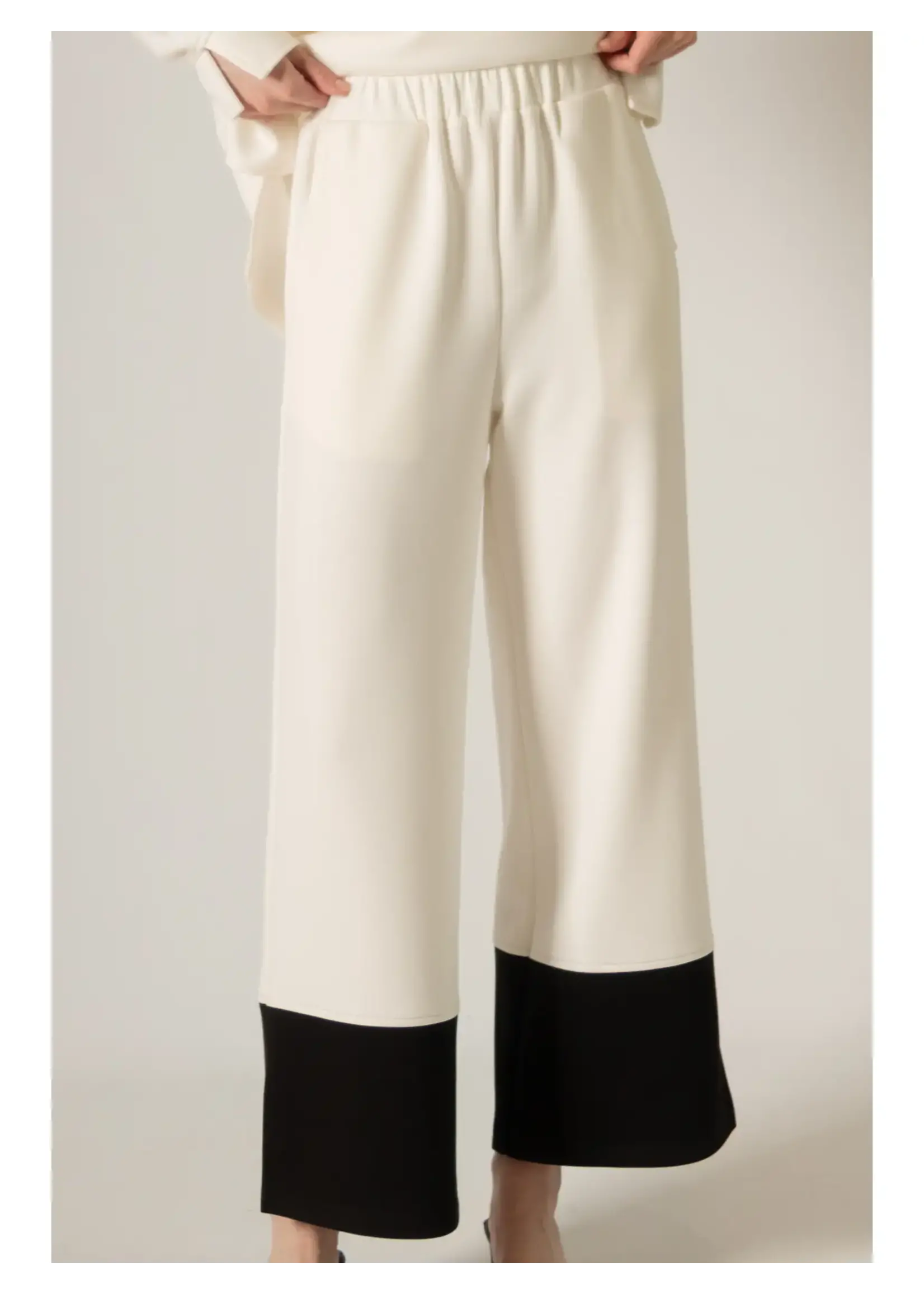 Before You Collection P. Cill Butter Modal Colorblock Wide Leg Pants - PP50142