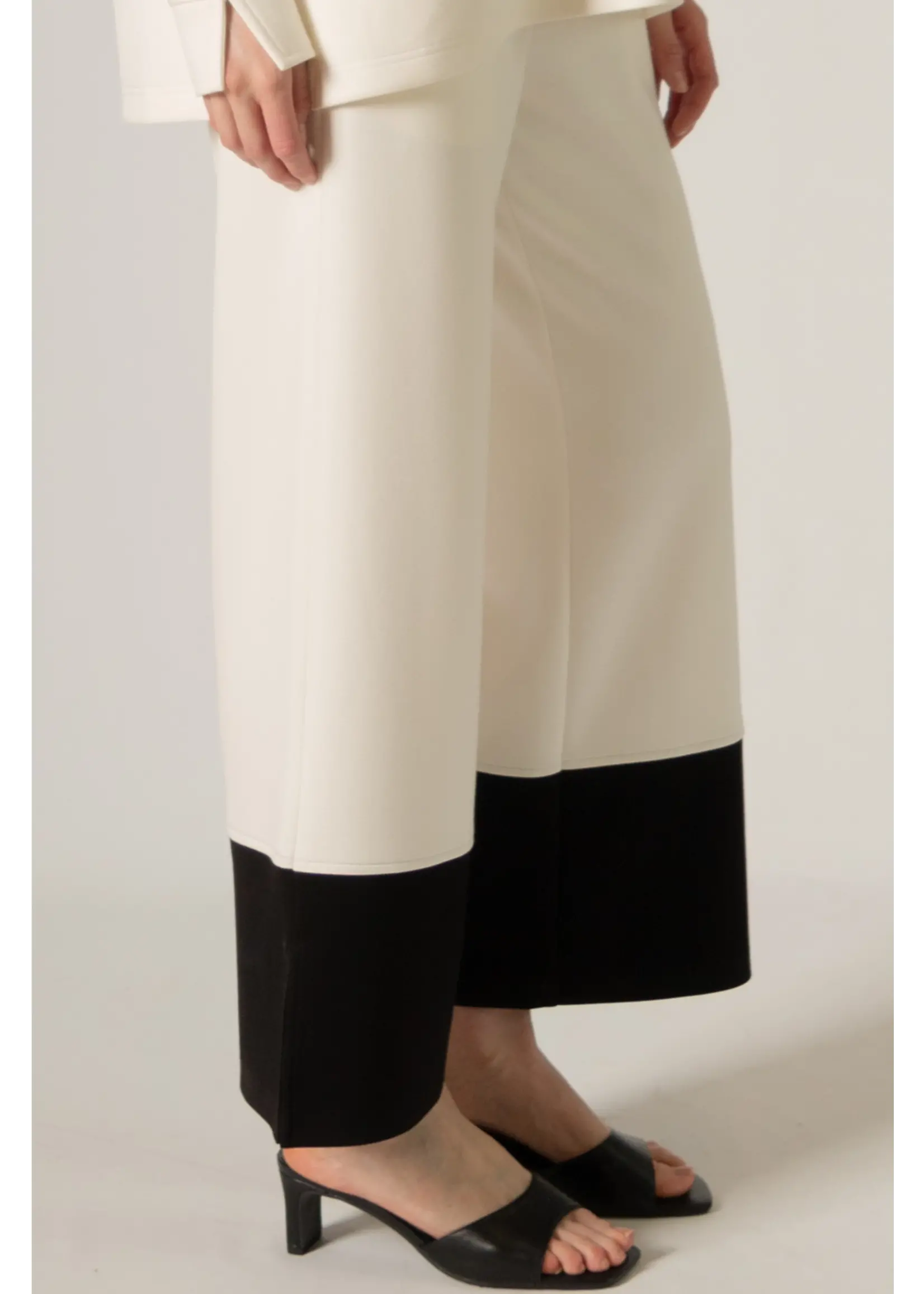 Before You Collection P. Cill Butter Modal Colorblock Wide Leg Pants - PP50142