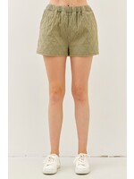 idem ditto Elastic Waist Acid Washed Twill Shorts - E15215P