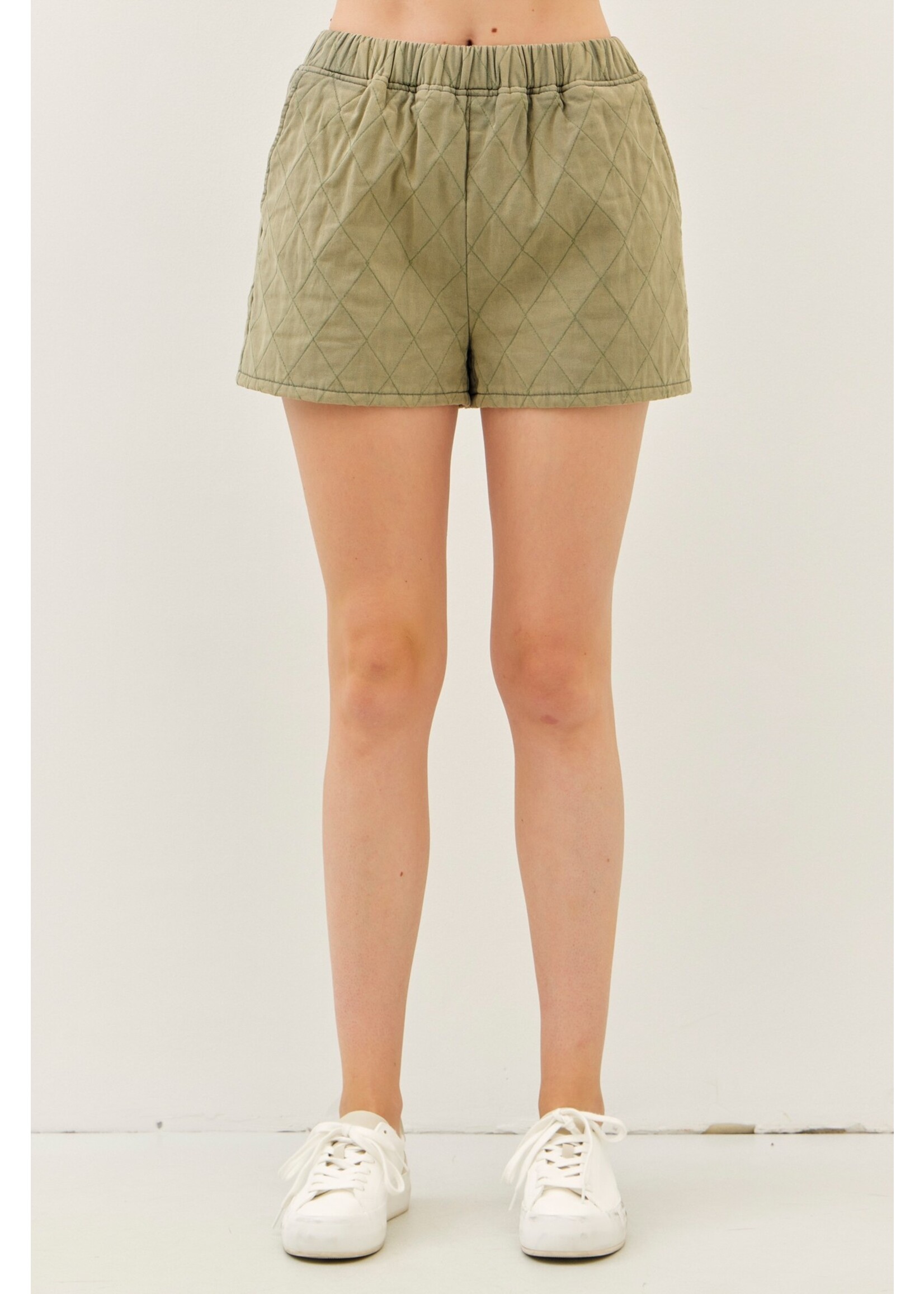 idem ditto Elastic Waist Acid Washed Twill Shorts - E15215P