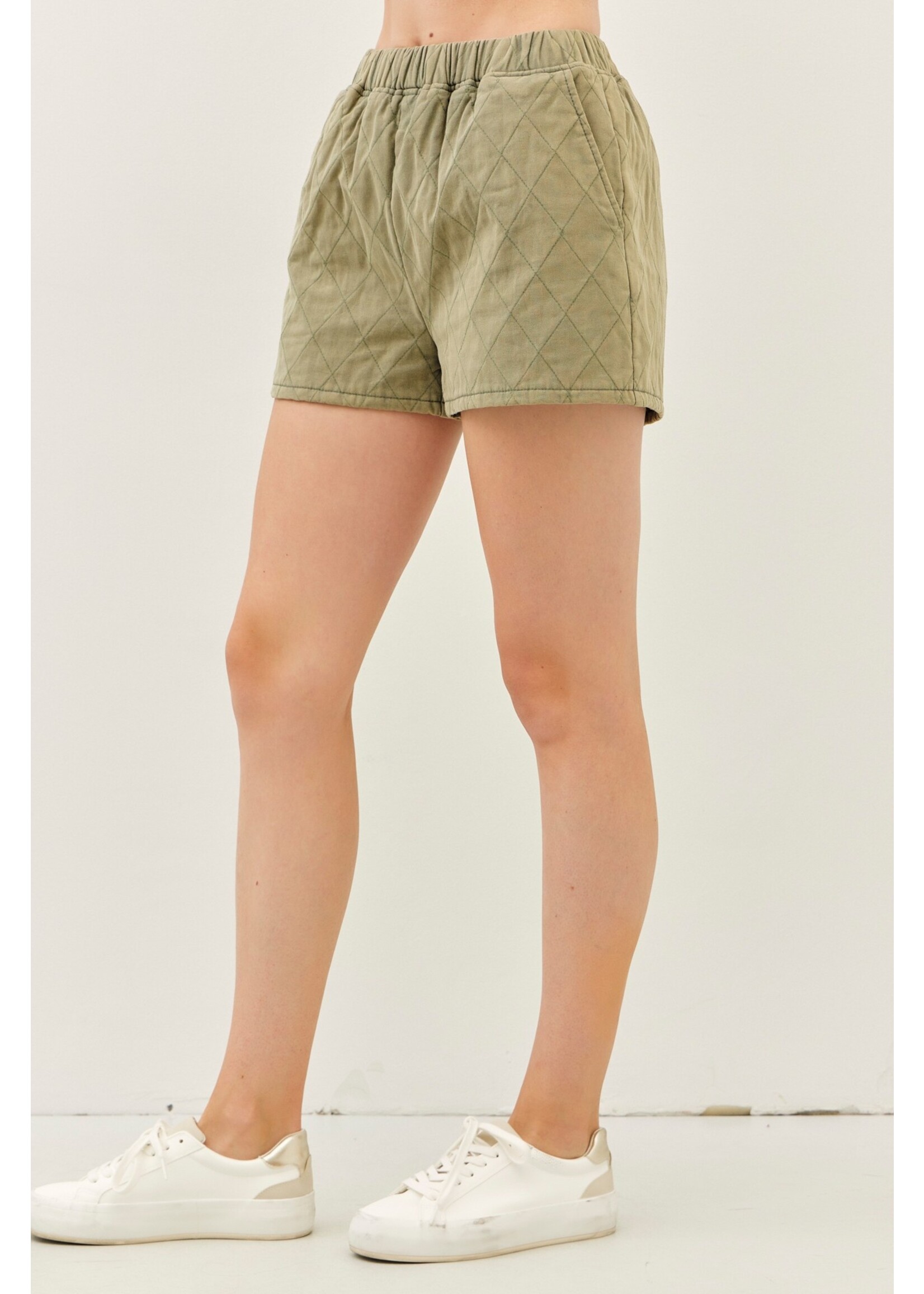 idem ditto Elastic Waist Acid Washed Twill Shorts - E15215P