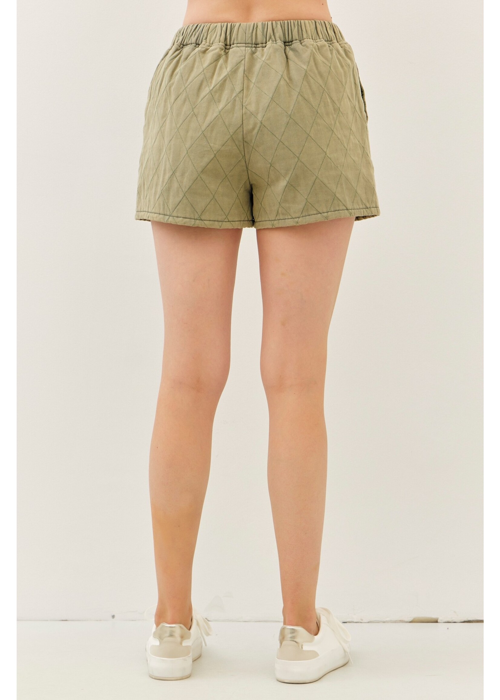 idem ditto Elastic Waist Acid Washed Twill Shorts - E15215P