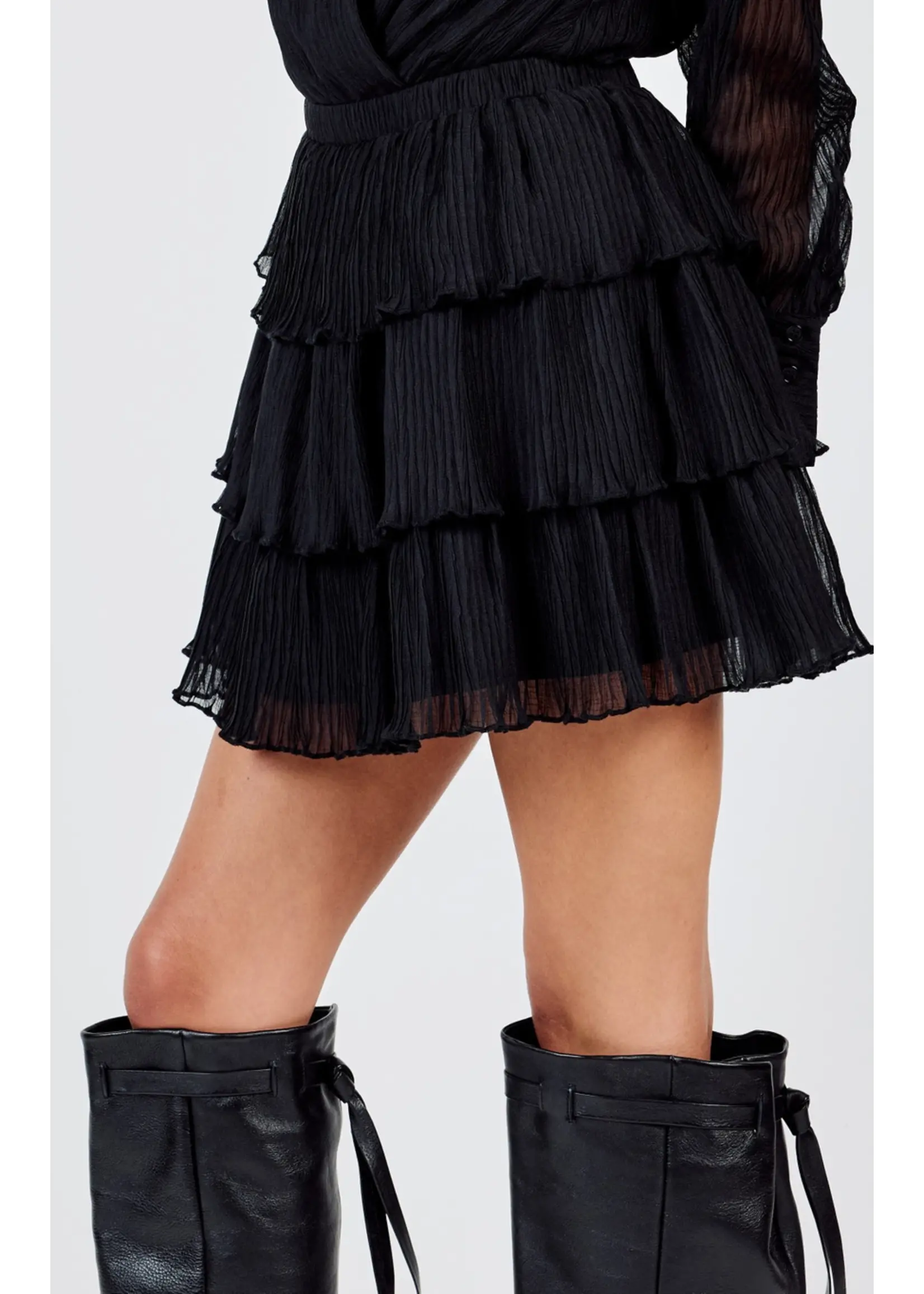 Sadie & Sage Gathering Pleated Layered Mini Skirt - AG4608