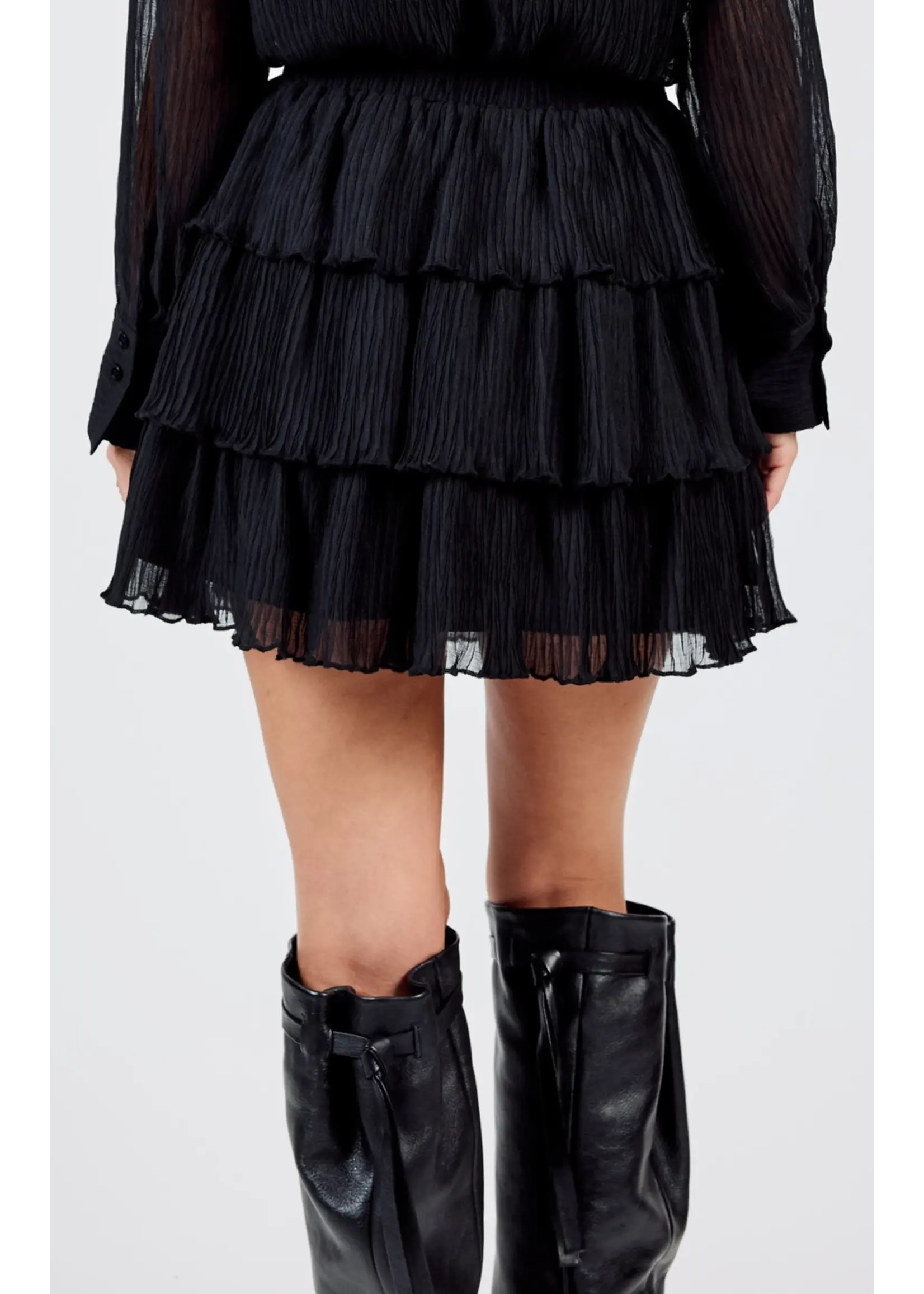 Sadie & Sage Gathering Pleated Layered Mini Skirt - AG4608