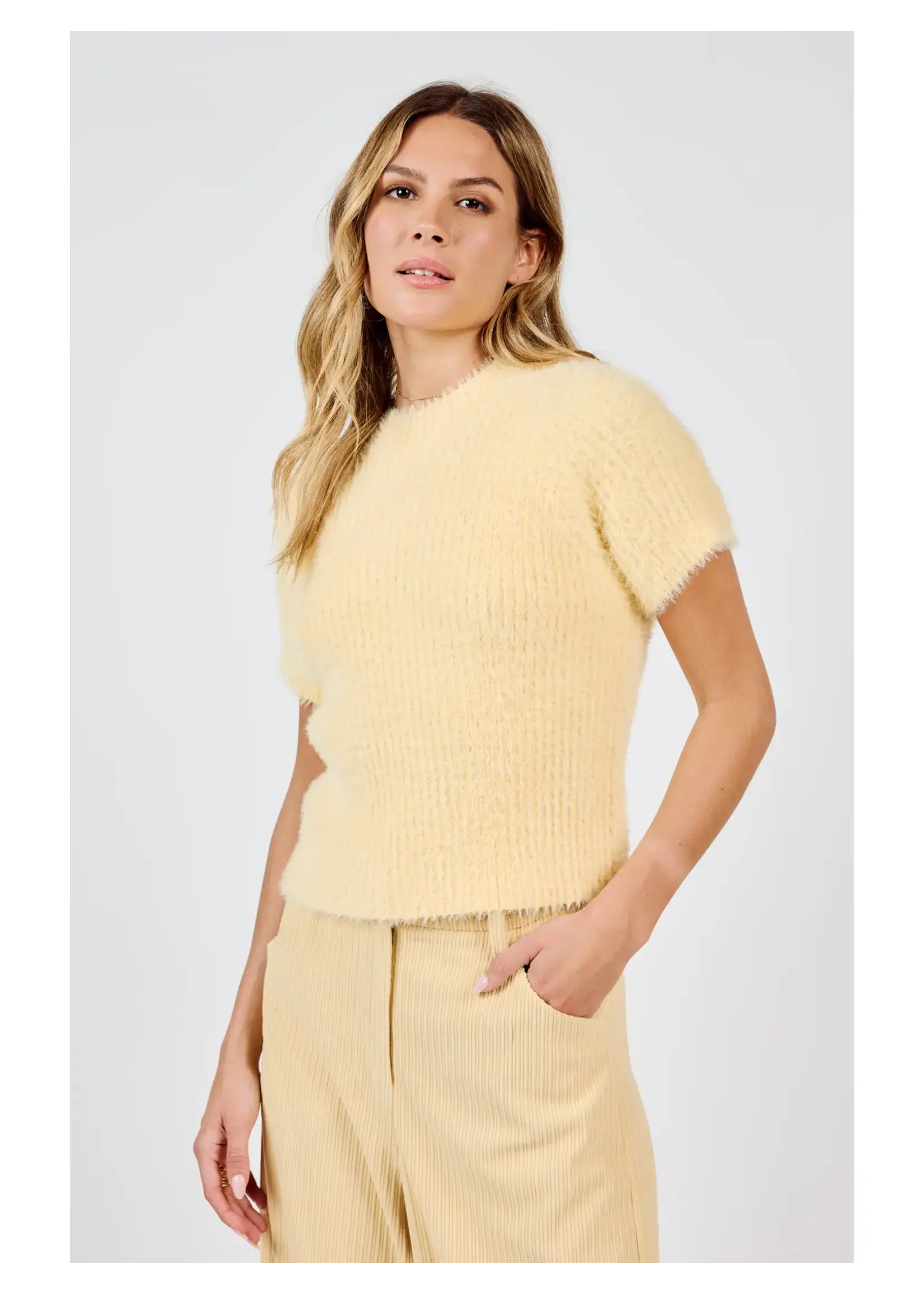 Sadie & Sage Ruby Ribbed S/Slv Sweater - AG4413