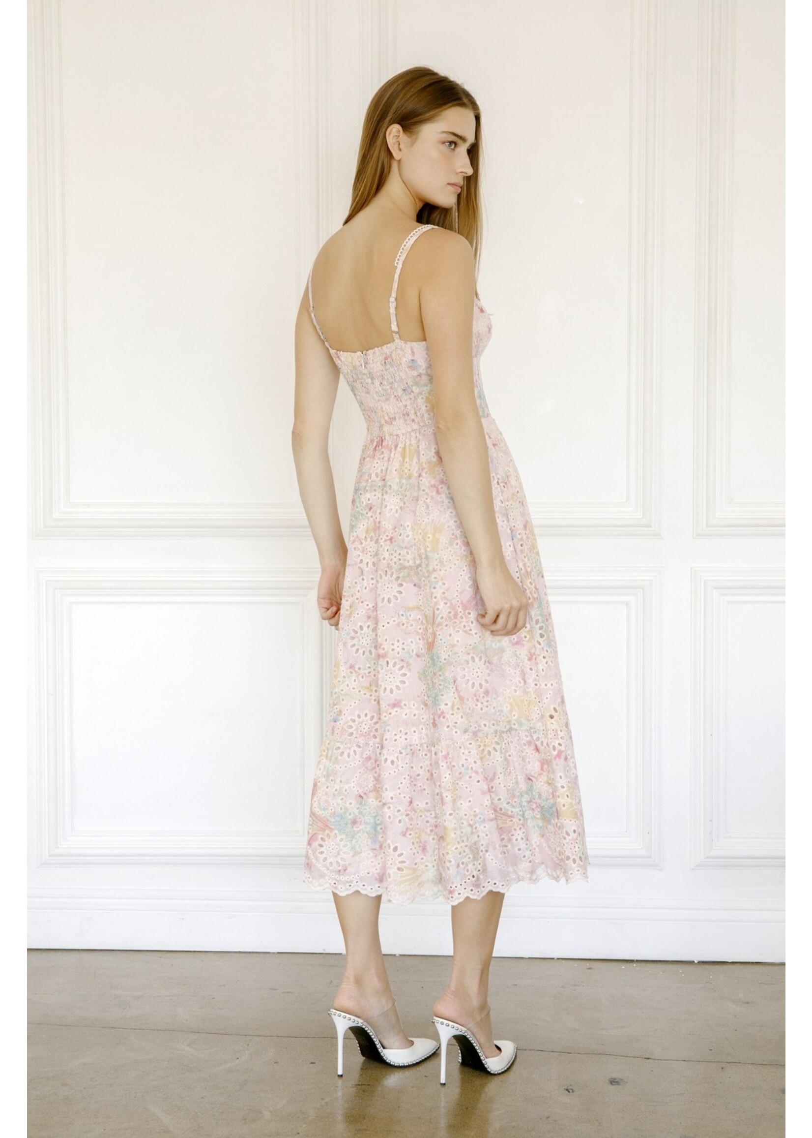 Storia Multi-Color Eyelet Midi Dress - JD6476
