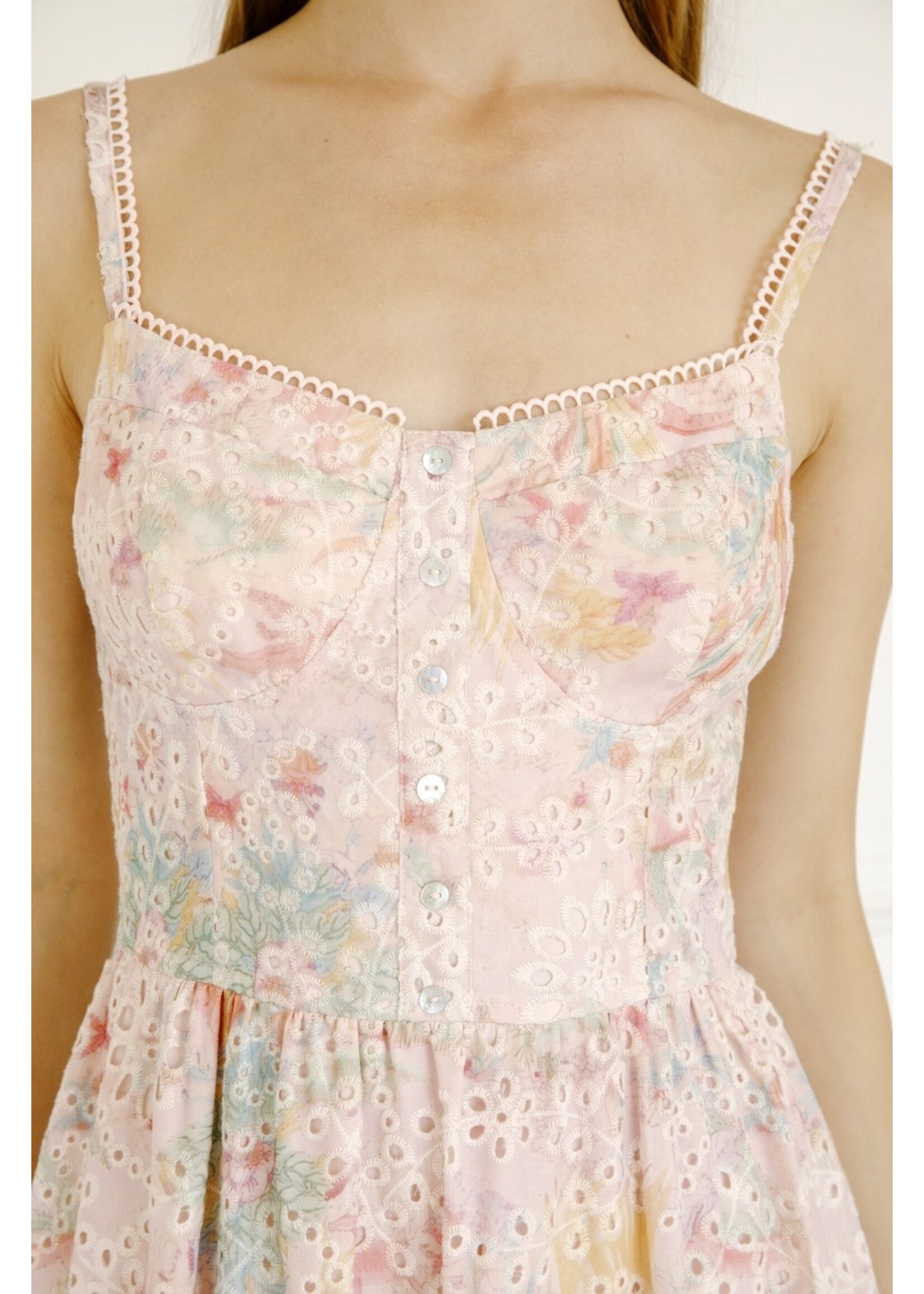 Storia Multi-Color Eyelet Midi Dress - JD6476