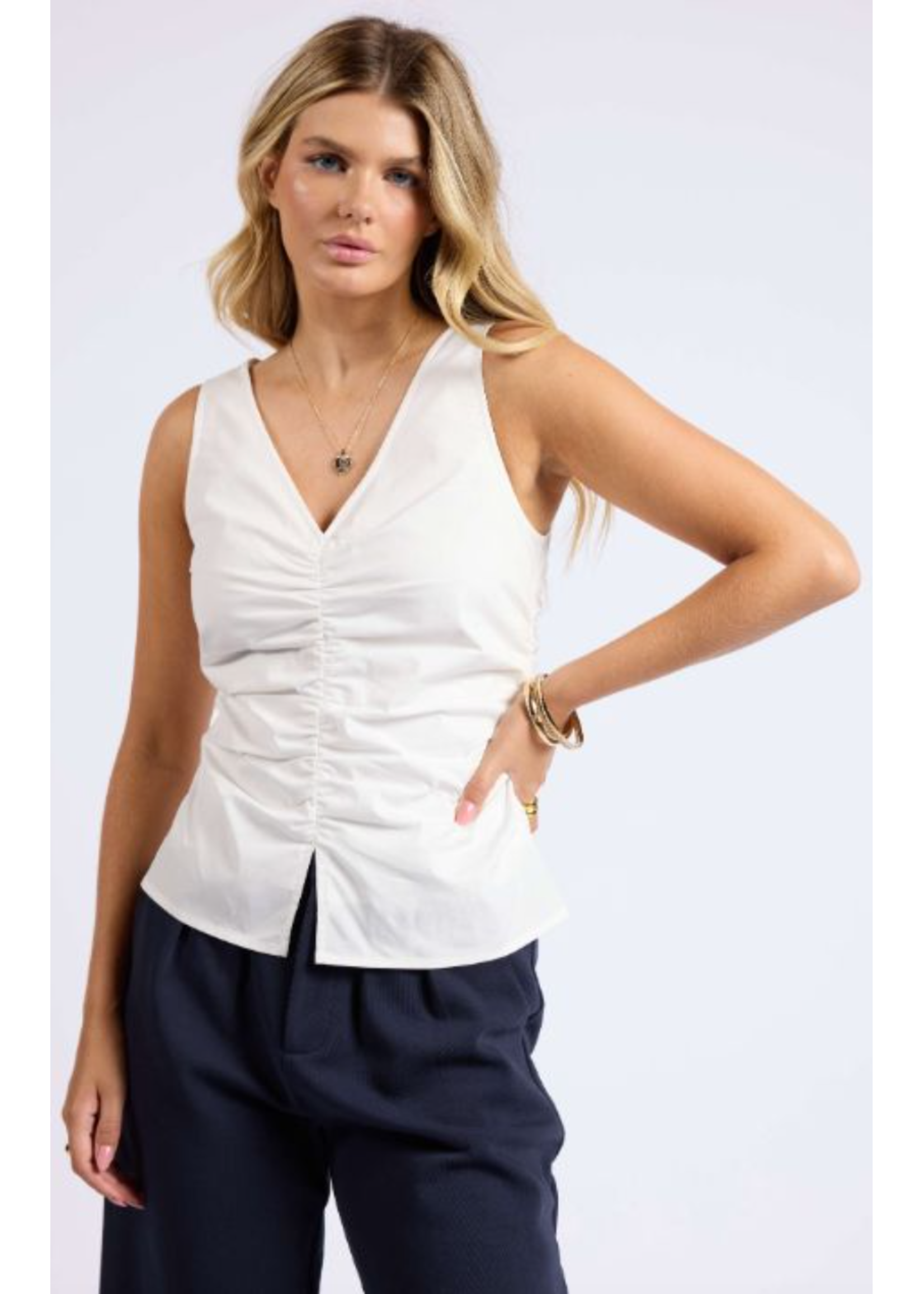 Sage The Label Like Totally Ruched Sleeveless Top - LH1133