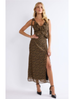 Sage The Label Be Fierce Leopard Tie Strap Ruffled Maxi Dress - LH1397