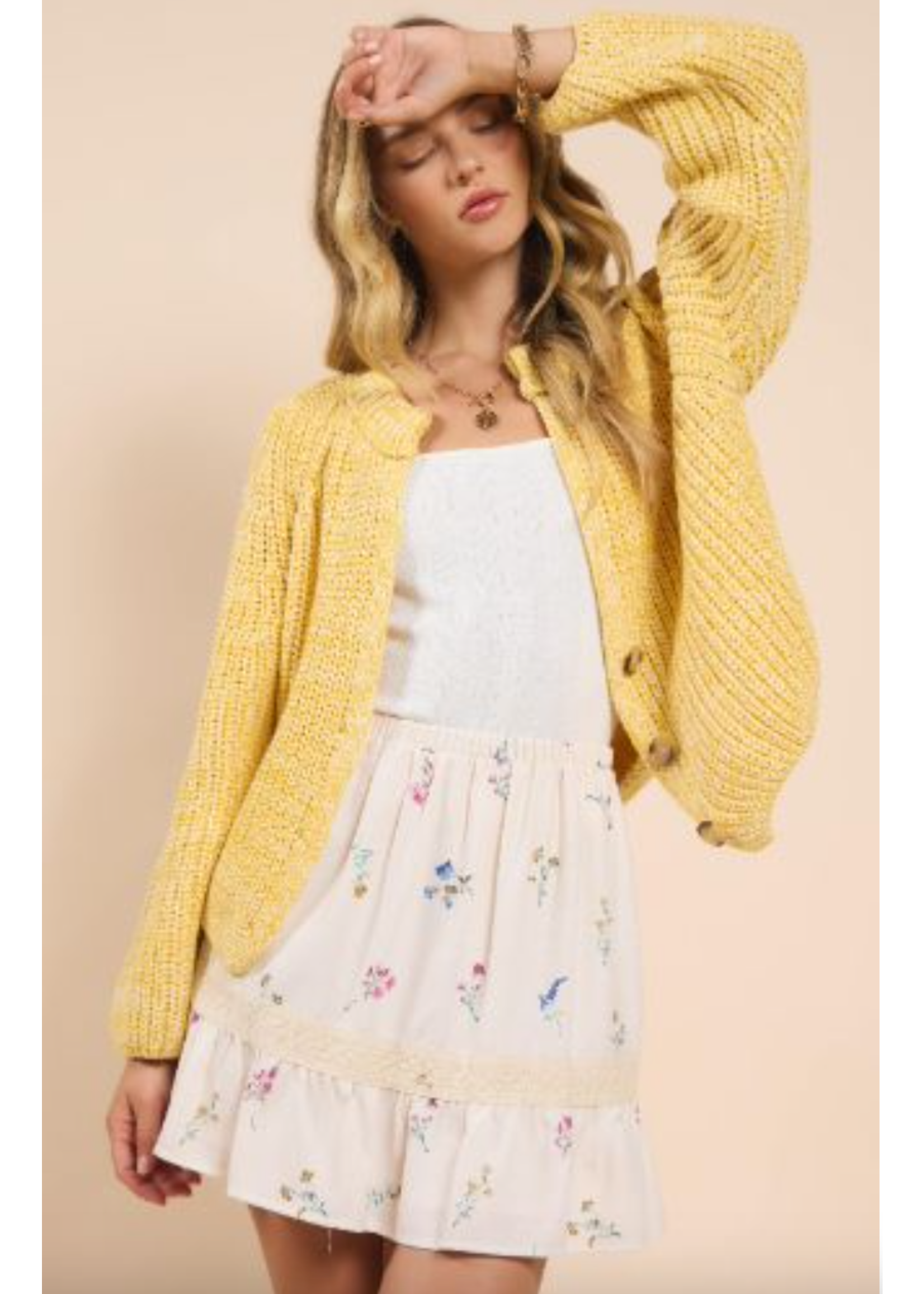 Sadie & Sage Sunroof Half Buttoned Cardigan - AH1444