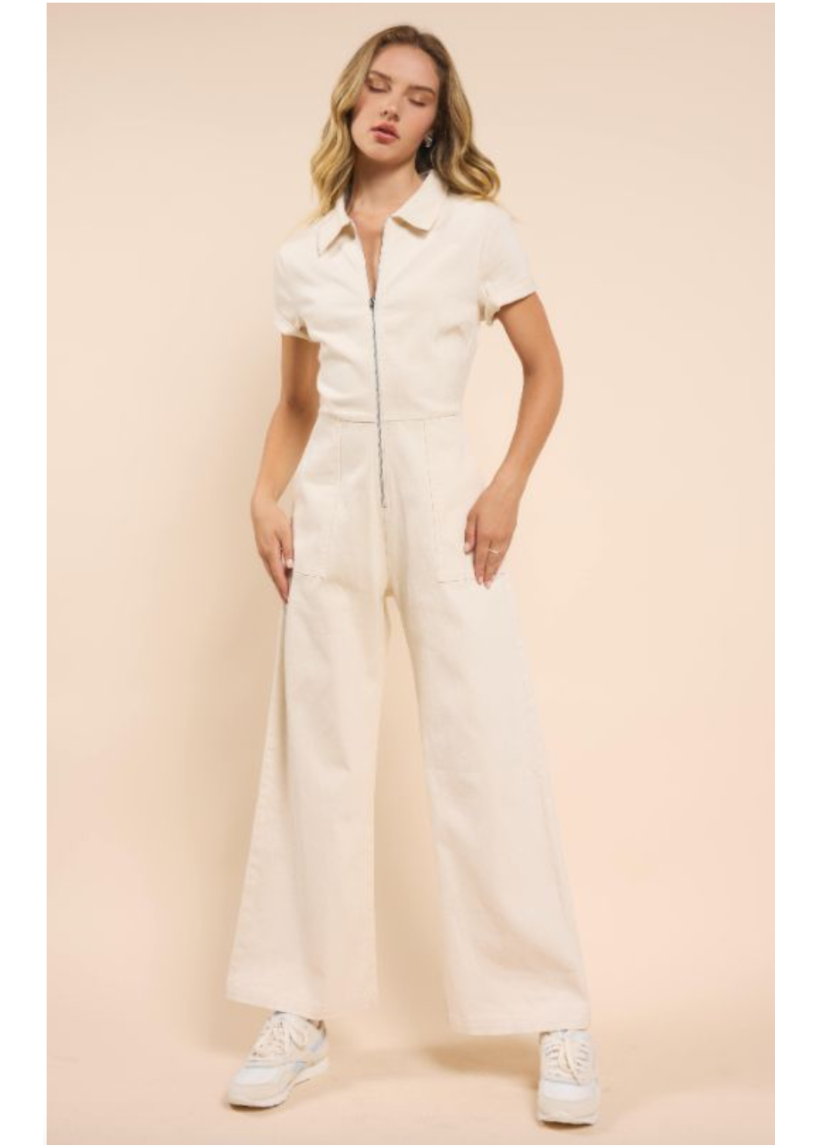 Sadie & Sage Clear Eyes Denim ZipUp Jumpsuit - AH1801