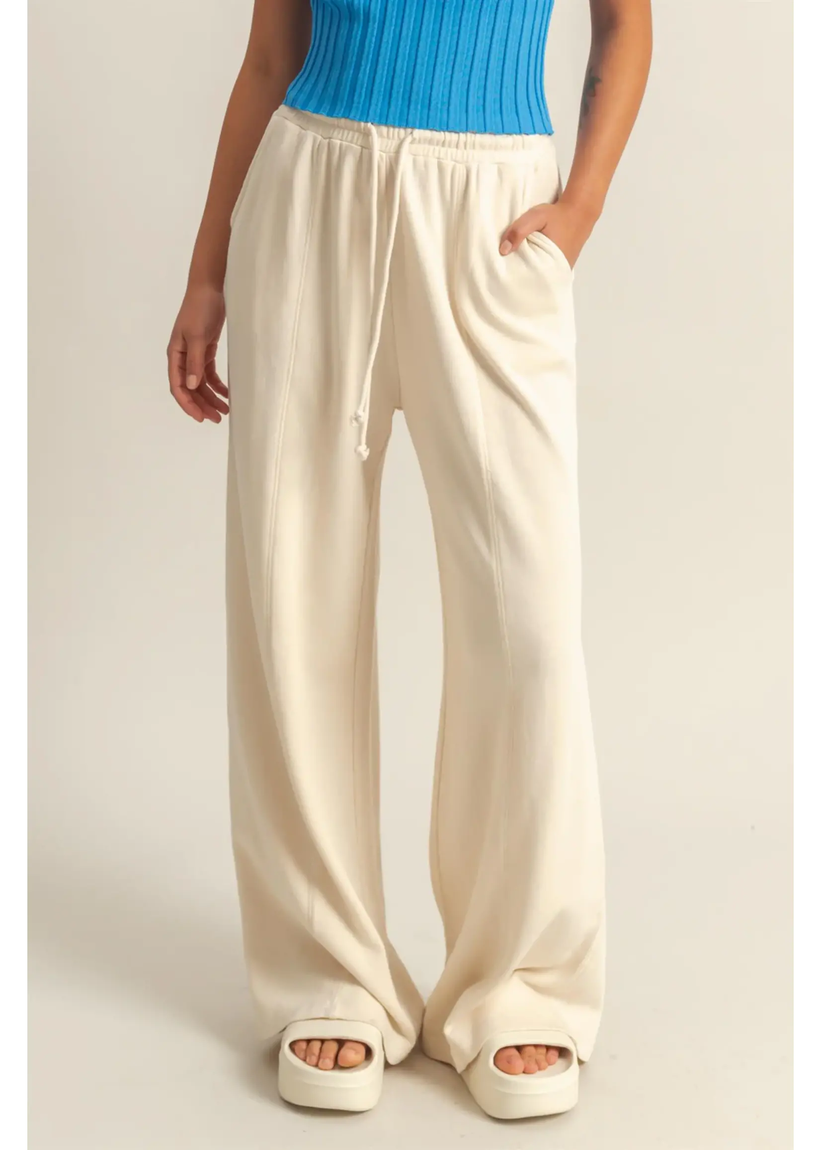 HYFVE Wide Leg Drawstring Washed Sweatpants - DZ25A428
