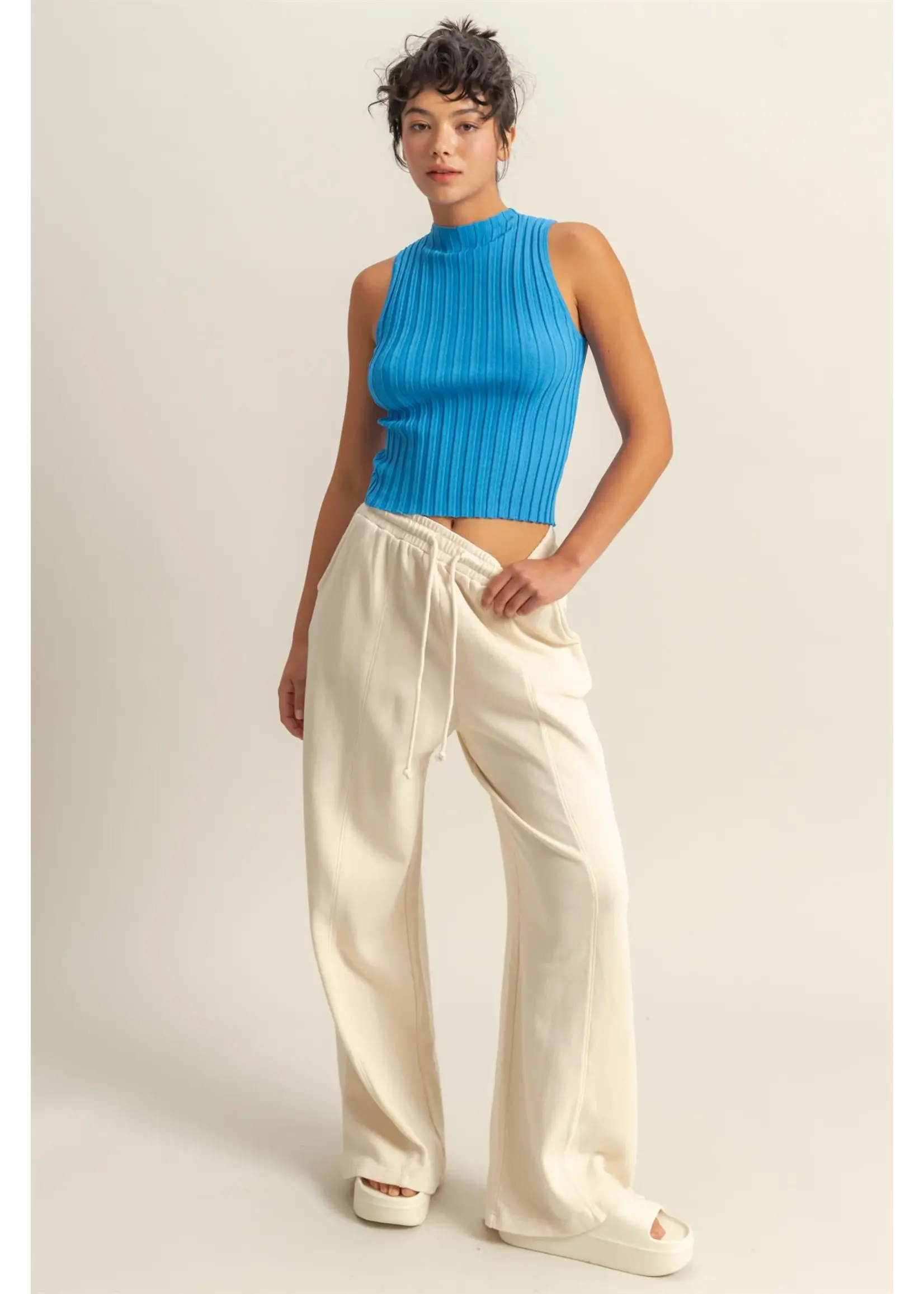 HYFVE Wide Leg Drawstring Washed Sweatpants - DZ25A428