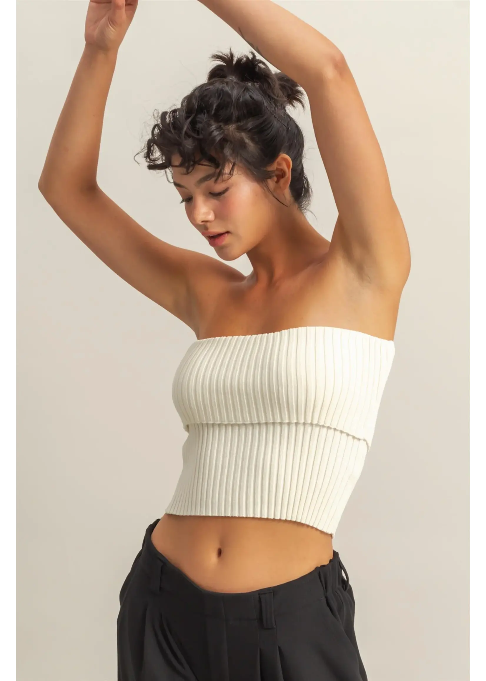 HYFVE Ribbed Strapless Foldover Top - DZ25C059