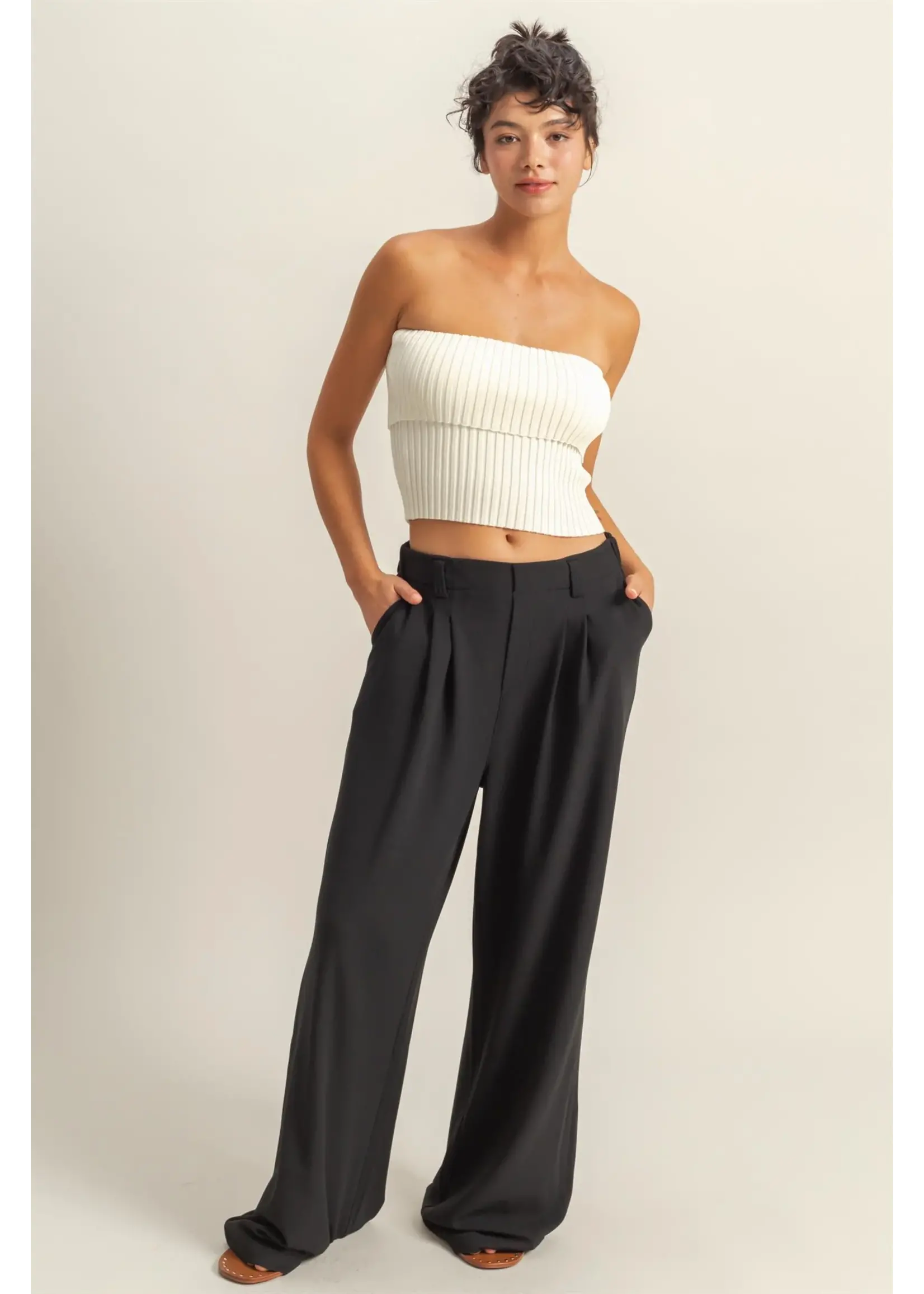 HYFVE Ribbed Strapless Foldover Top - DZ25C059