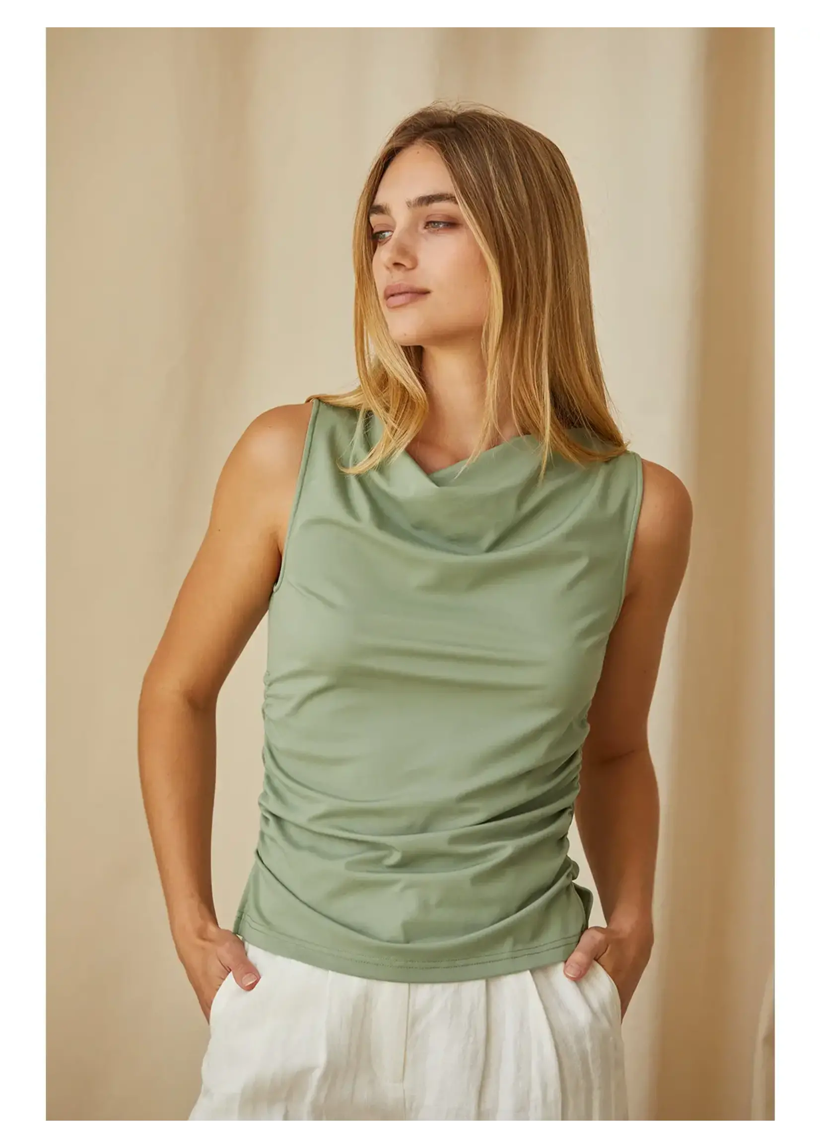 Crescent Clem Shirred Knit Top - CT9353