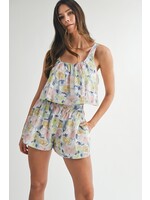Mable Printed Tank Crop Top and Short SET - MST8363