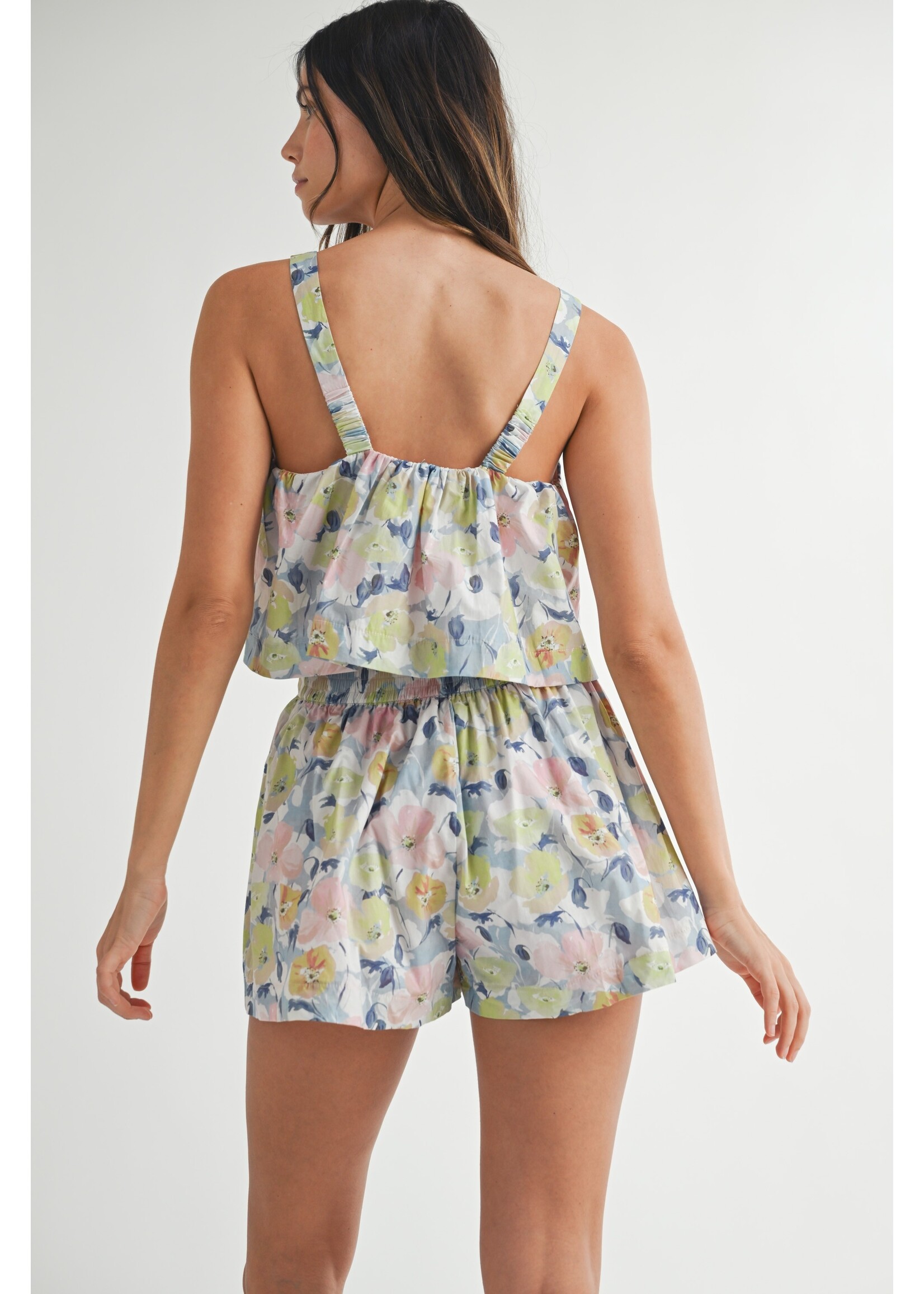 Mable Printed Tank Crop Top and Short SET - MST8363