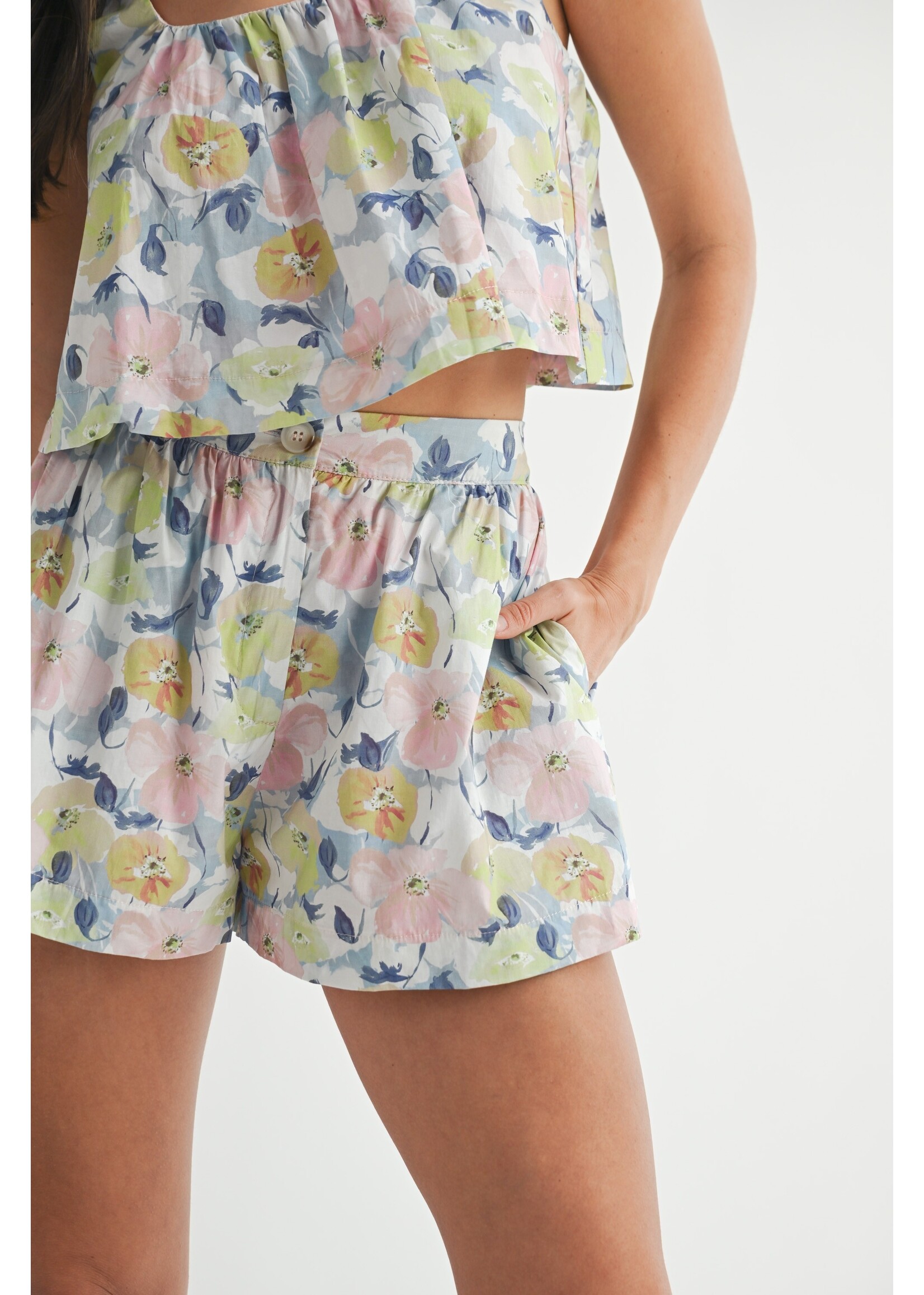 Mable Printed Tank Crop Top and Short SET - MST8363