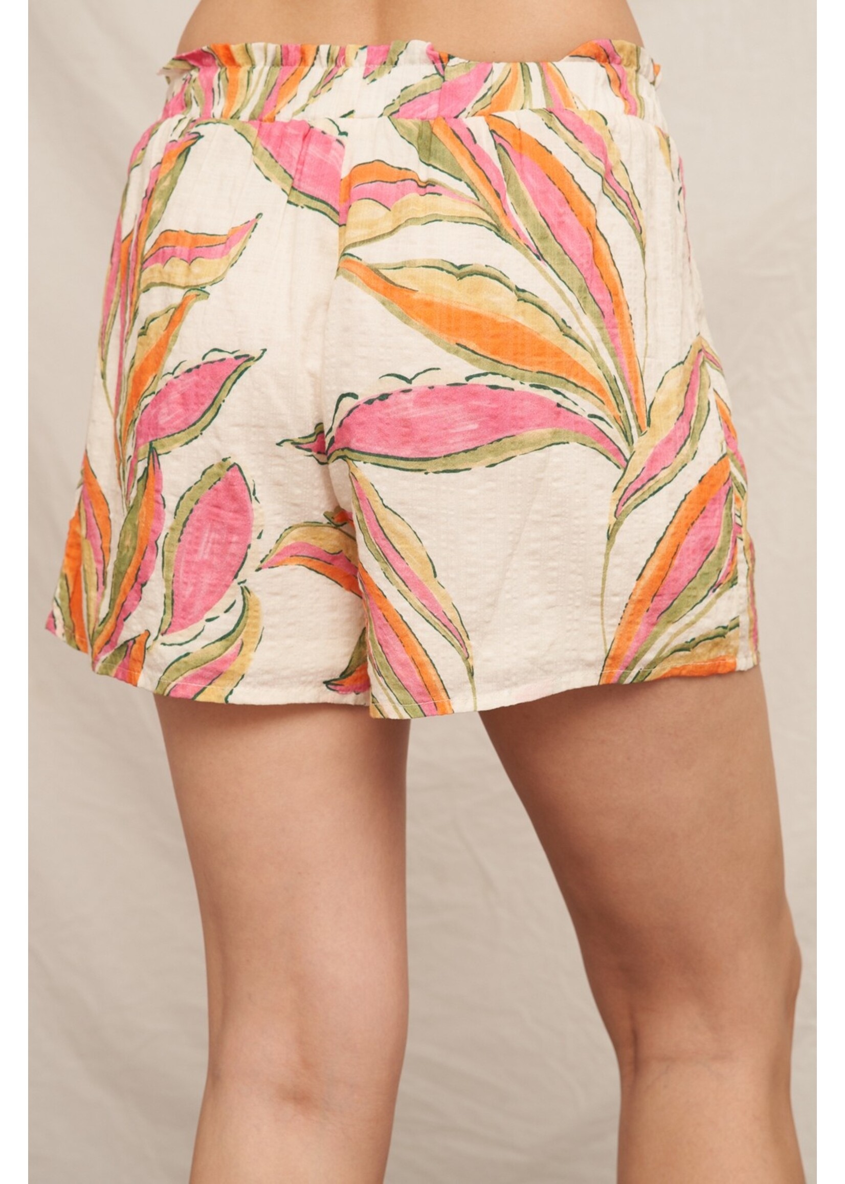 En Creme Printed Elastic Waistband Shorts - ENM71838LK