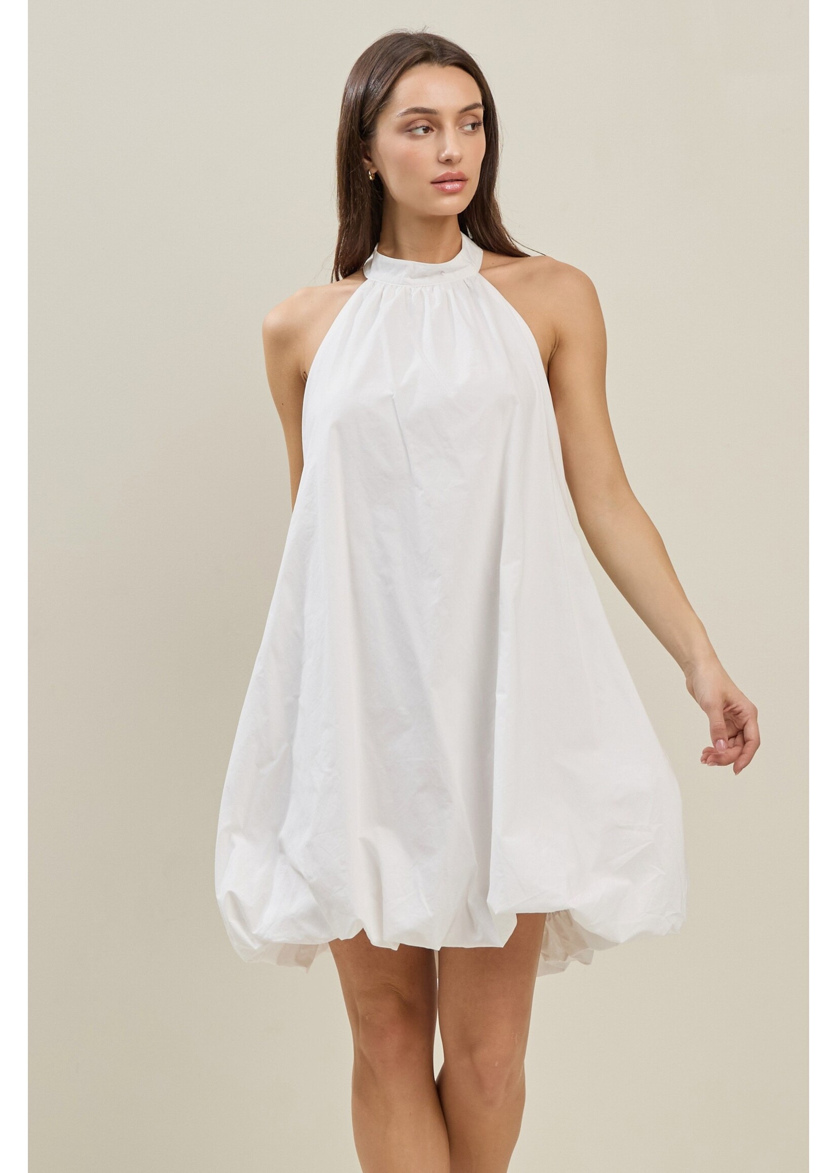 Able Balloon Bottom Halter Neck Mini Dress - AD1931