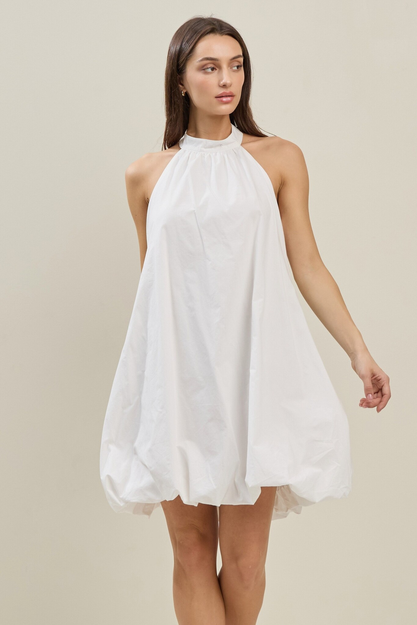Balloon Bottom Halter Neck Mini Dress - AD1931 - Meo's Suite