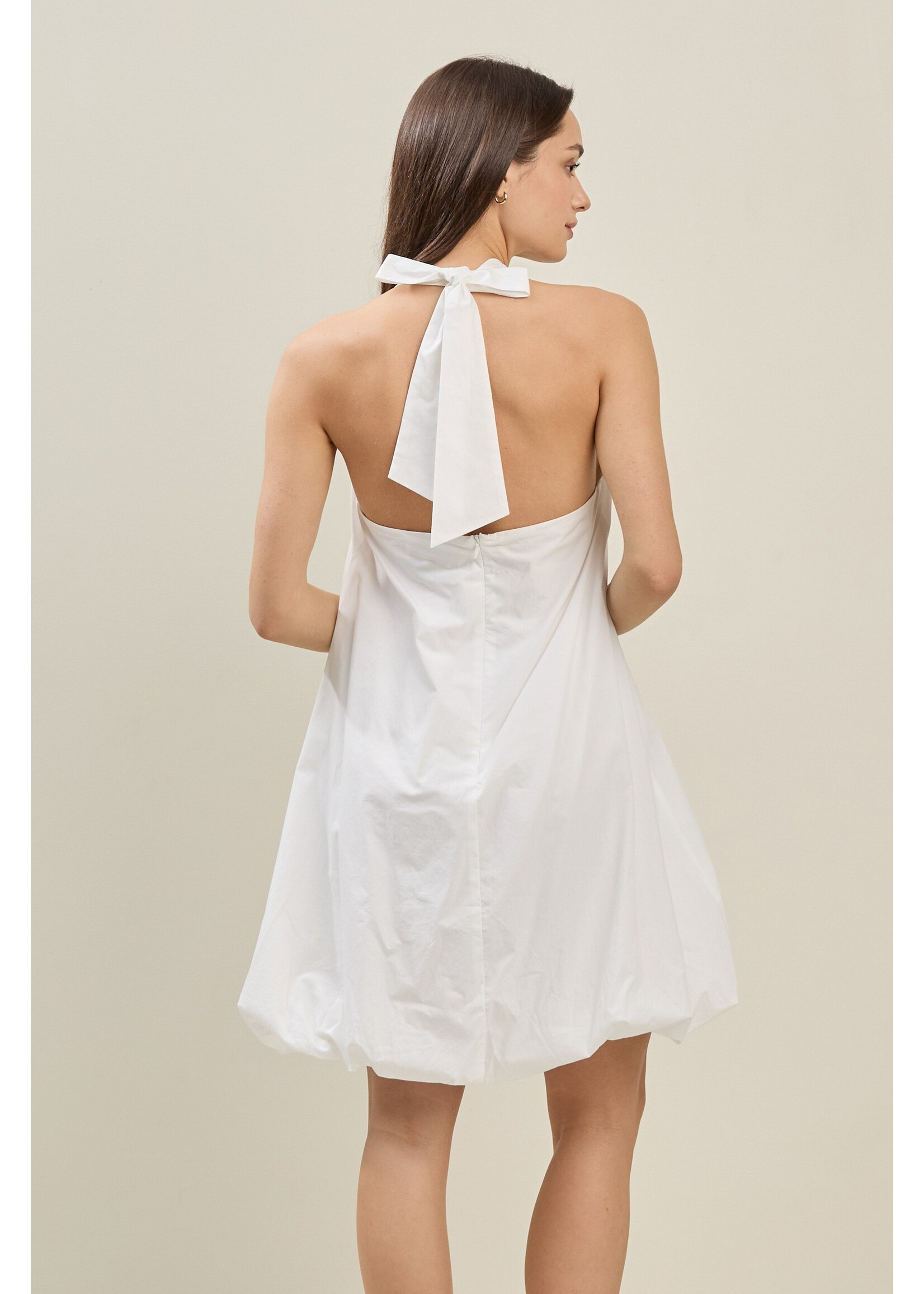 Able Balloon Bottom Halter Neck Mini Dress - AD1931