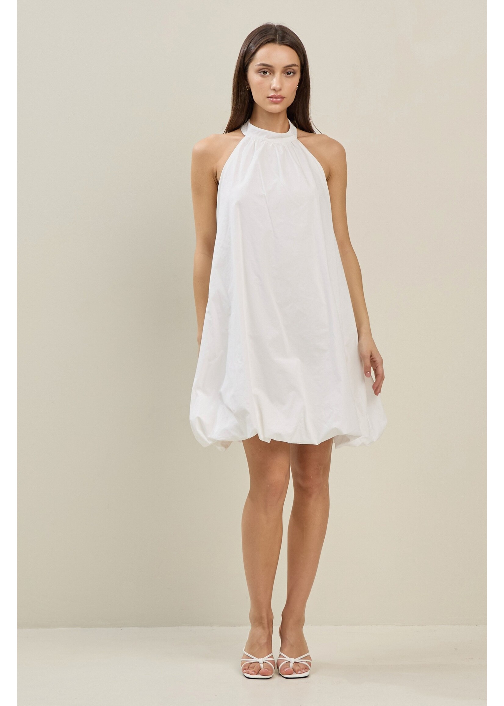 Able Balloon Bottom Halter Neck Mini Dress - AD1931