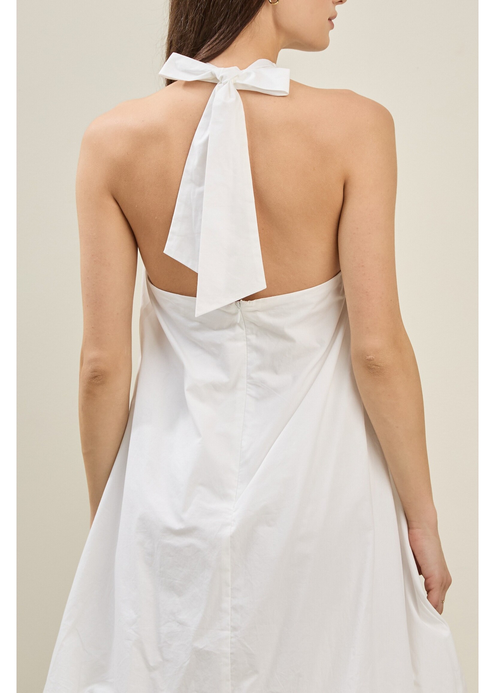 Able Balloon Bottom Halter Neck Mini Dress - AD1931