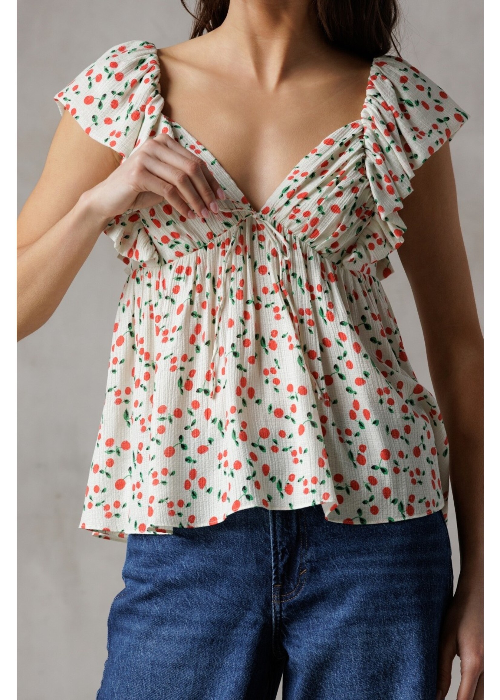 Storia Deep V Ruched Top - JT6138