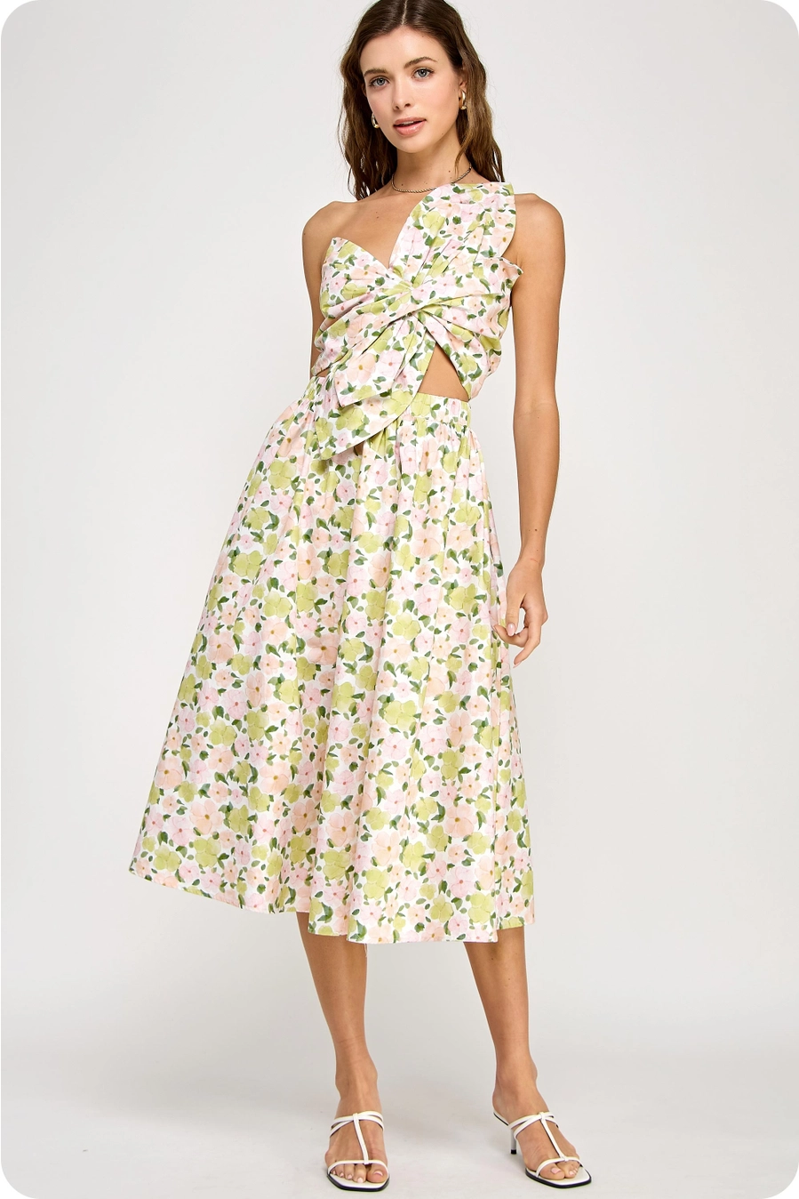 ワンピース Modal Satin Flower Tree Print Yoke Dress Modal Satin Flower Tree Print Yoke Dress | Pasand by ne