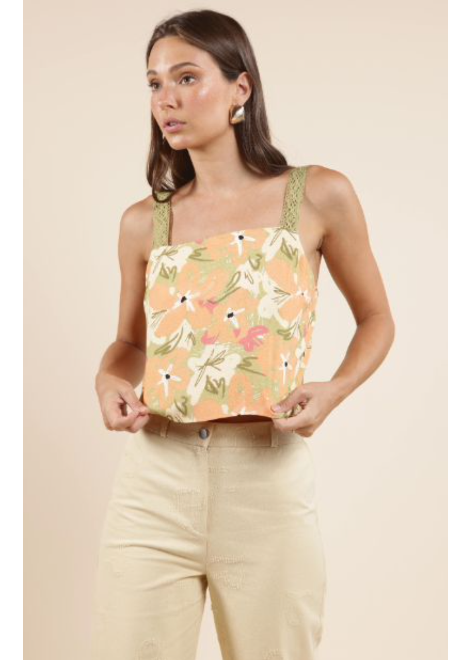 Sadie & Sage Aperitivo Lacey Back Tied Top - AH2101
