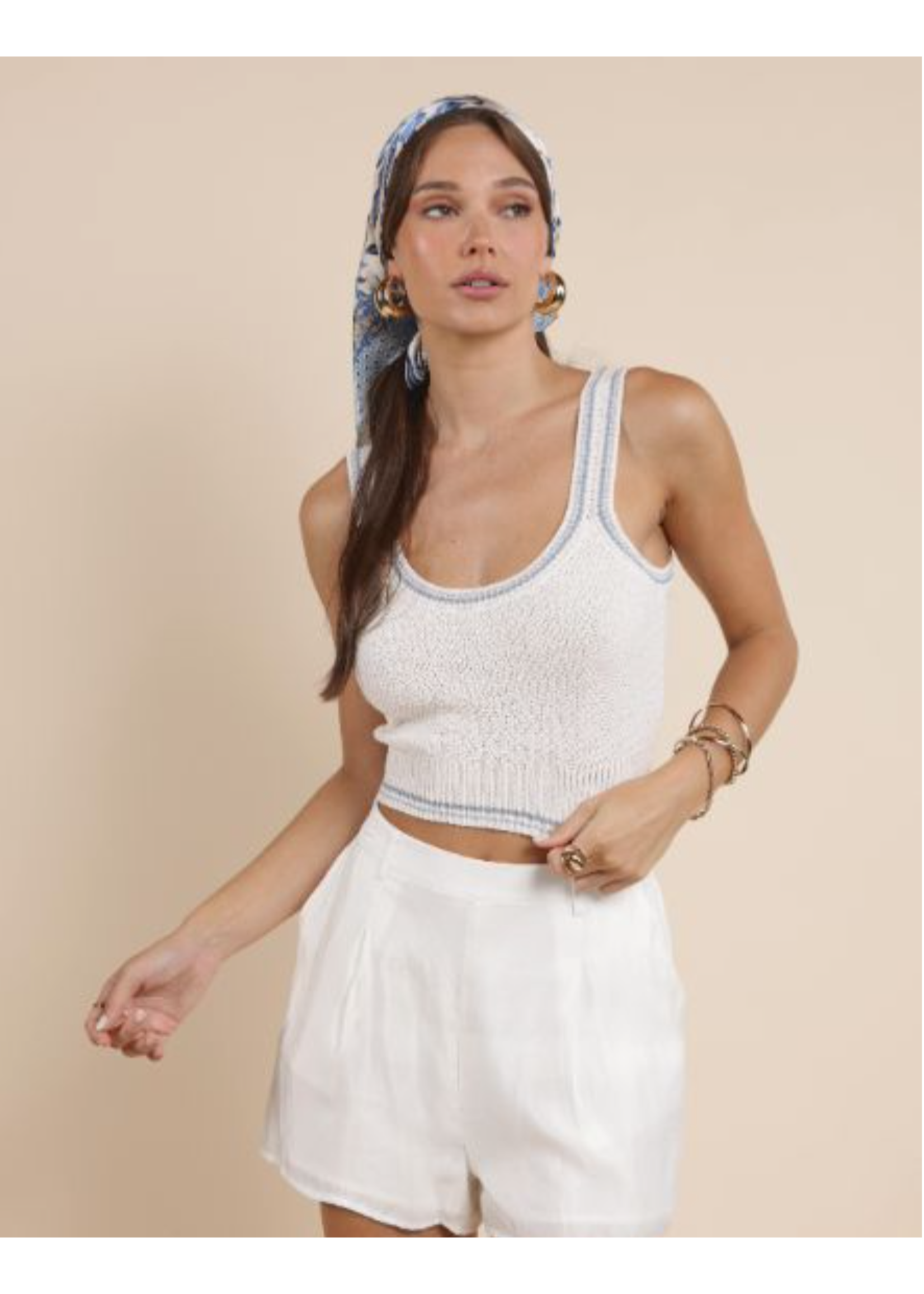 Sadie & Sage Greta Scoop Neck Sweater Tank - AH2428