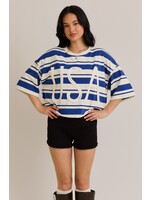 Le Lis Striped "USA" Short Sleeve Top - PT6091