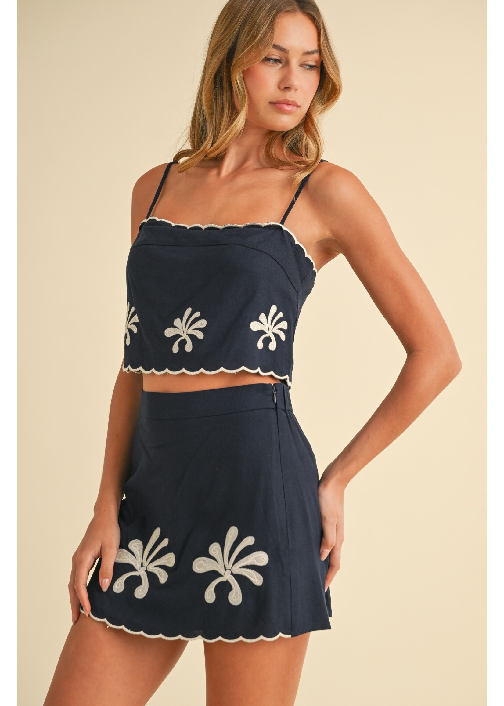 Klesis Linen Cami Top & Mini Skirt SET - IST5784