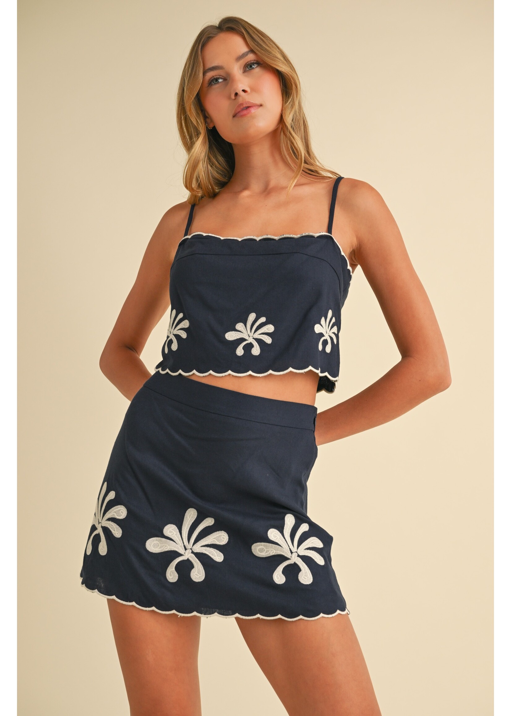 Klesis Linen Cami Top & Mini Skirt SET - IST5784