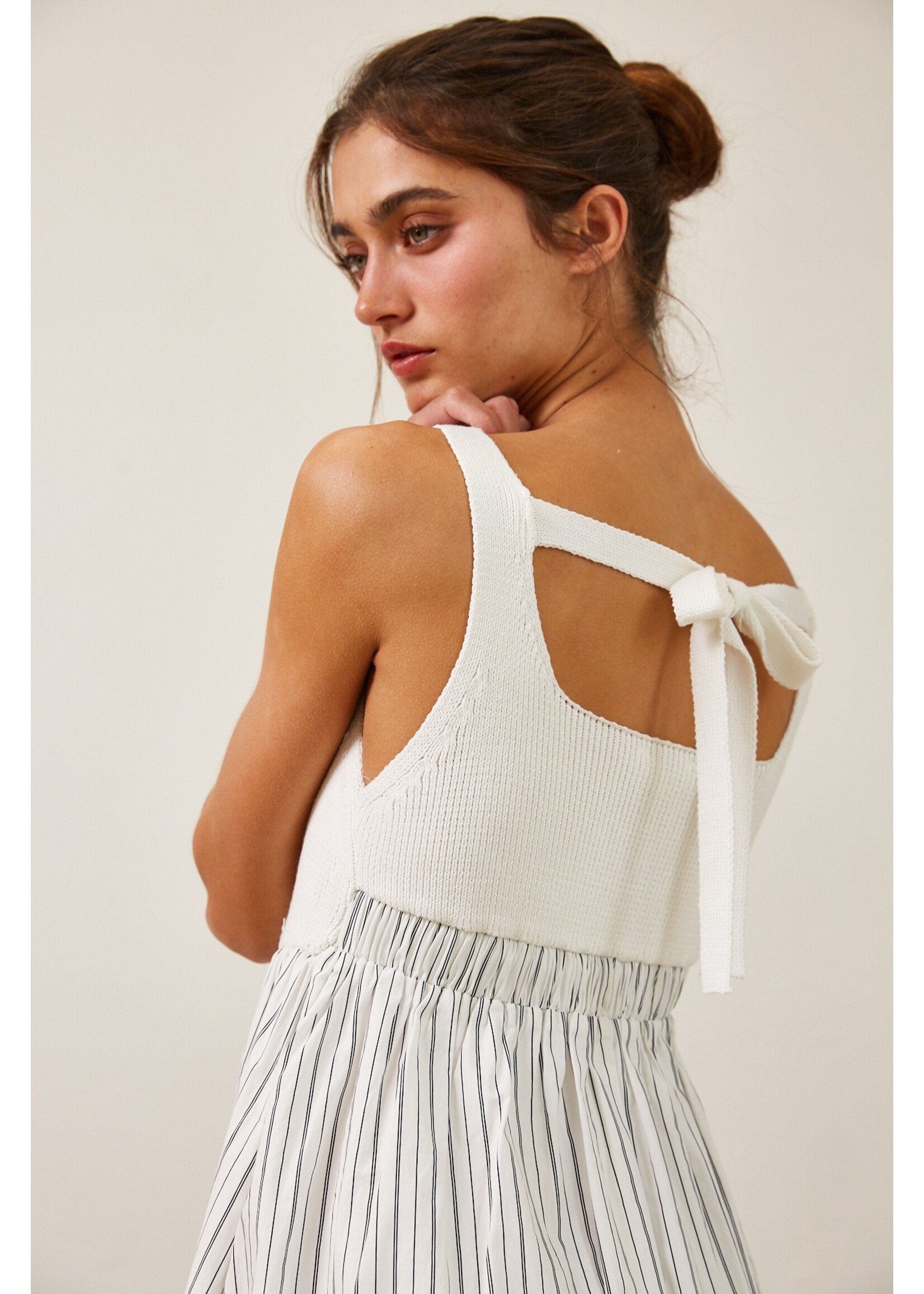 Creaman Ribbed Knit Bodice Maxi - HD2329