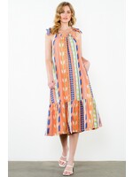 THML Tie Strap Pattern Dress - SRT1831-1