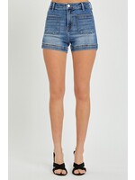 Risen High Rise Patch Pocket Shorts - RDS6132CH
