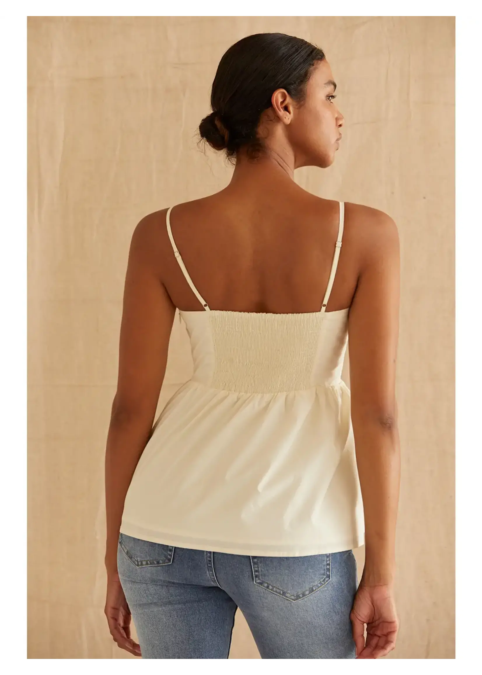 Crescent Mindy Pleated Baby Doll Camisole Top - CT9514
