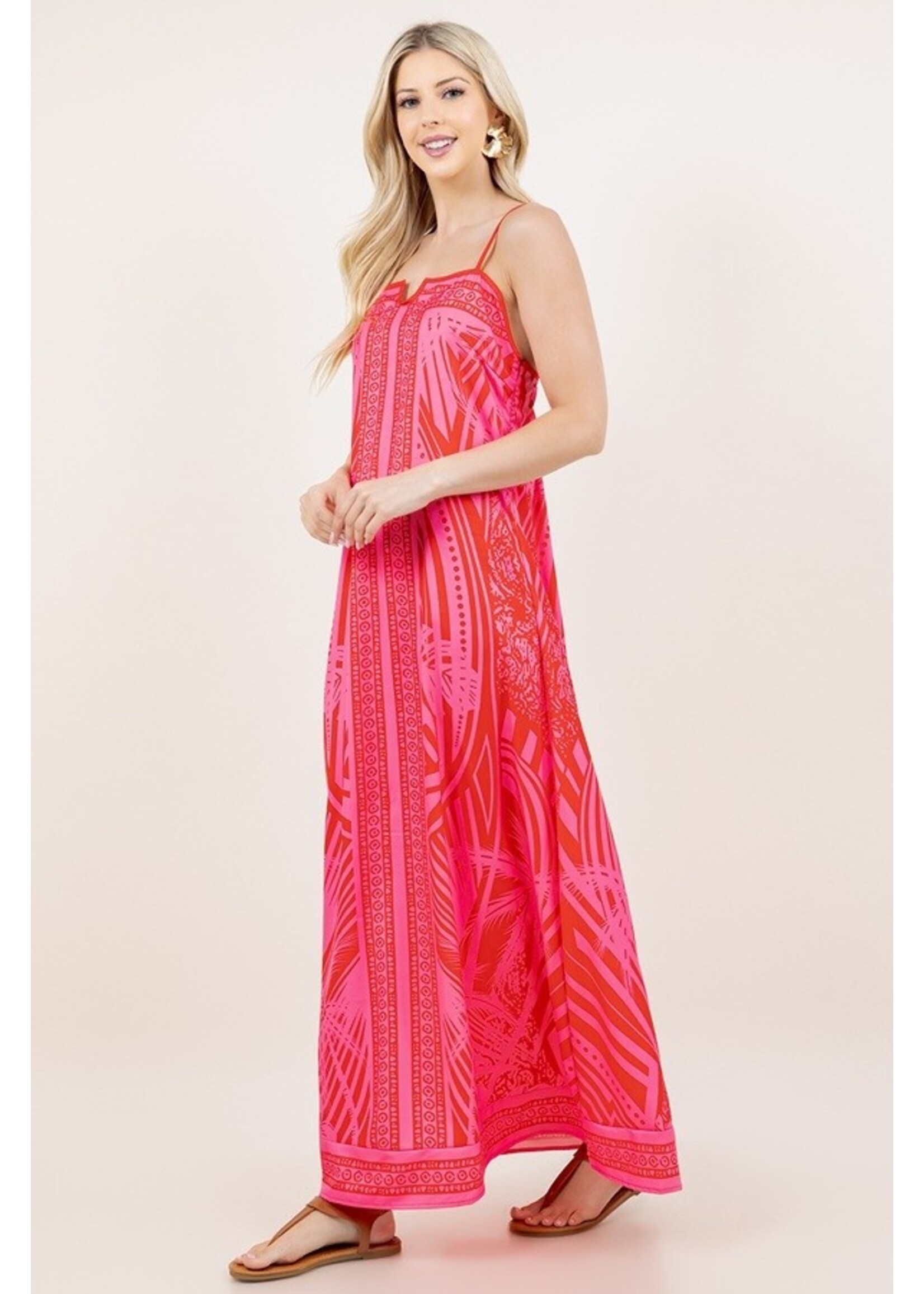 Sundayup Floral Print Sleeveless Strap Dress - SDUH-D1109