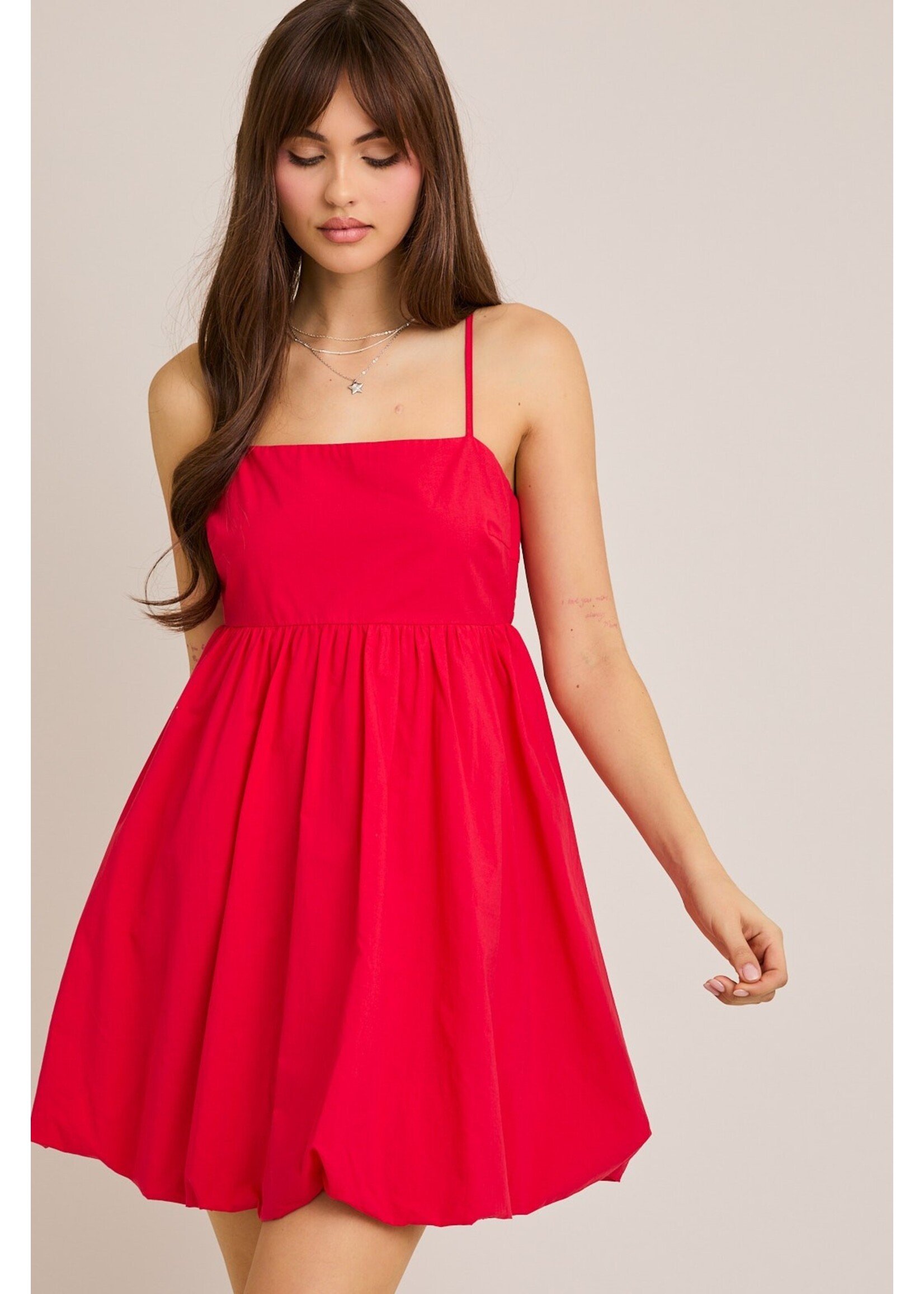 Le Lis Spaghetti Strap Baby Doll Bubble Mini Dress - ID4283