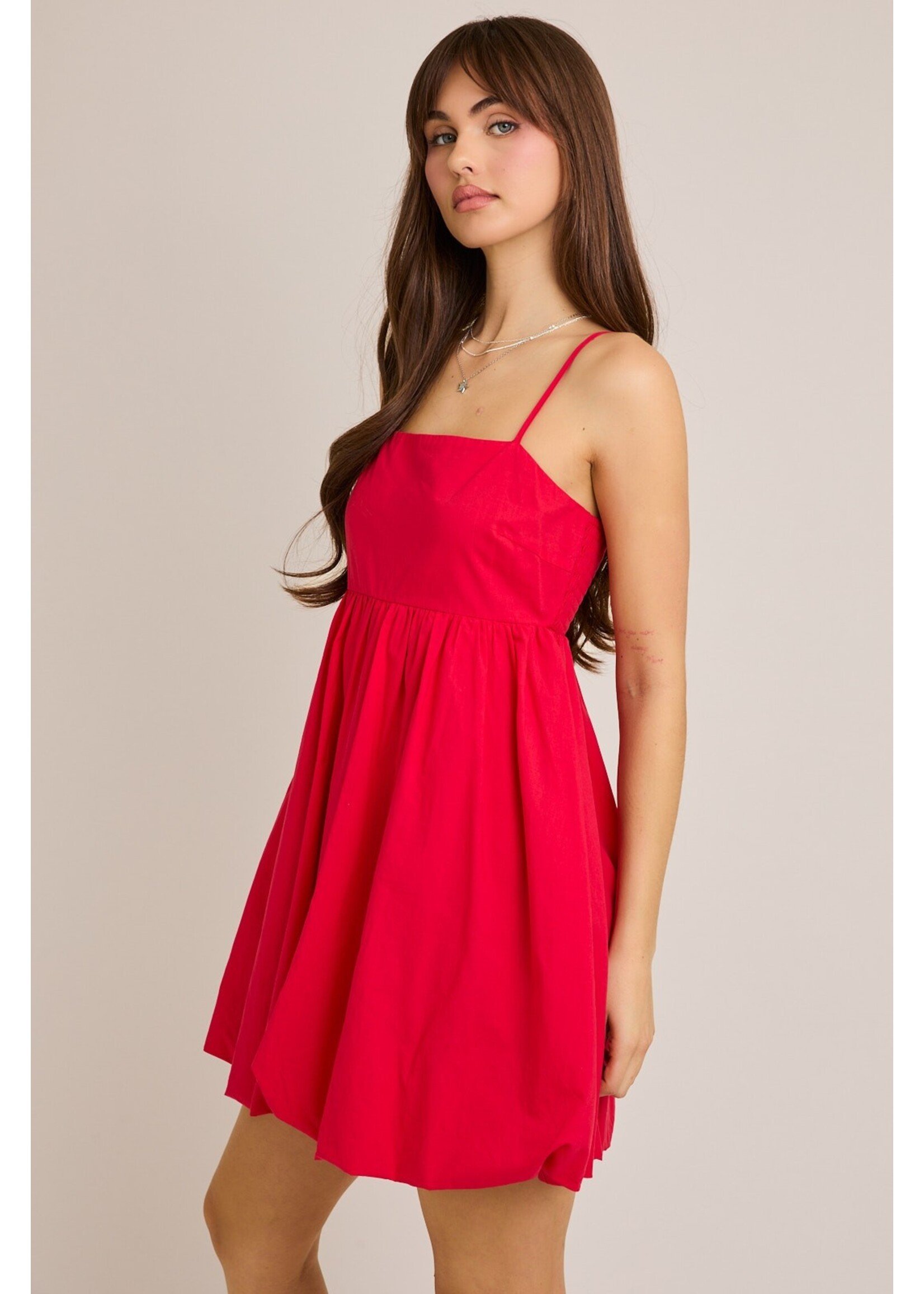 Le Lis Spaghetti Strap Baby Doll Bubble Mini Dress - ID4283