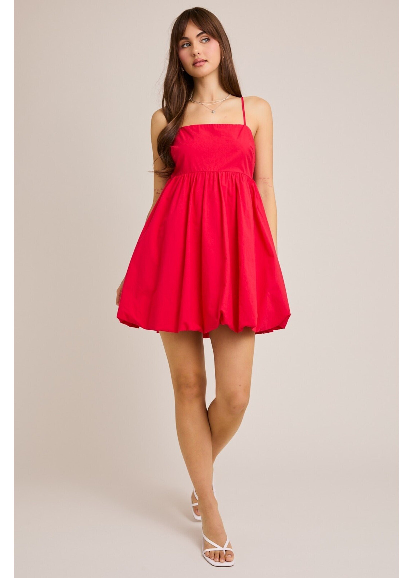 Le Lis Spaghetti Strap Baby Doll Bubble Mini Dress - ID4283